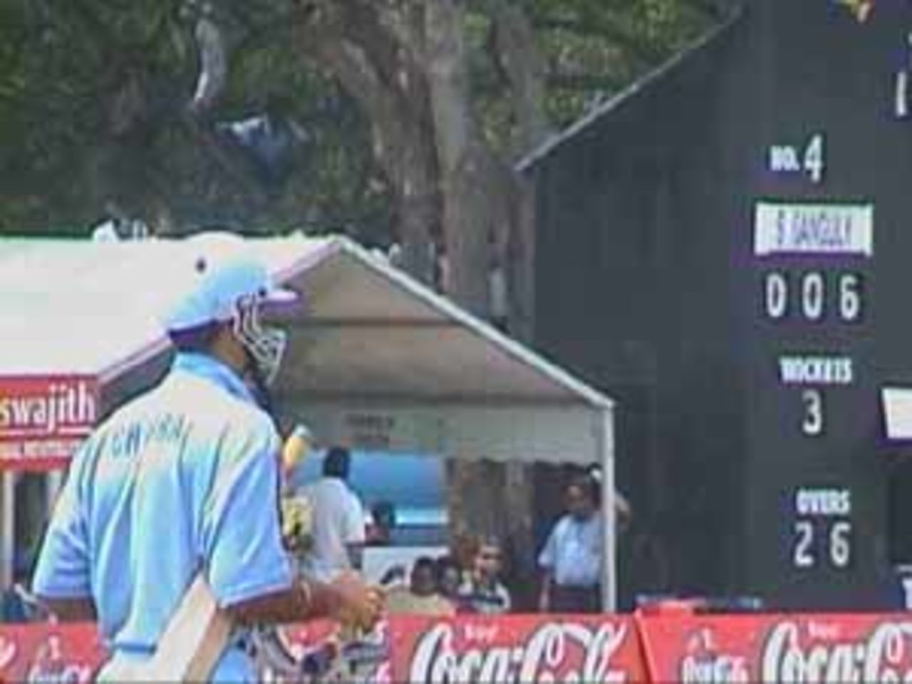 In a surprise move, Chopra is sent in ahead of Robin Singh, India v West Indies (Final), Coca-Cola Singapore Challenge, 1999-2000, Kallang Ground, Singapore, 7 Sep 1999.
