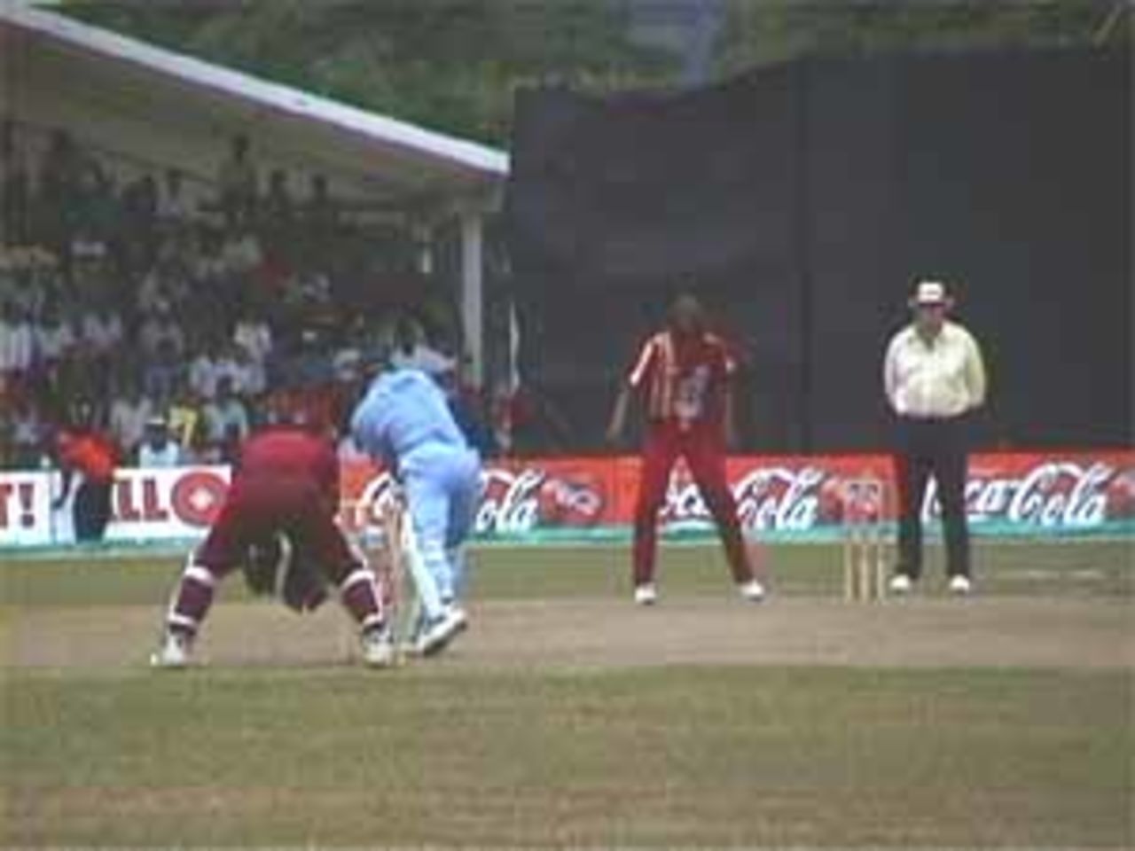 Perry looks on as Robin Singh defends, India v West Indies (Final), Coca-Cola Singapore Challenge, 1999-2000, Kallang Ground, Singapore, 7 Sep 1999.