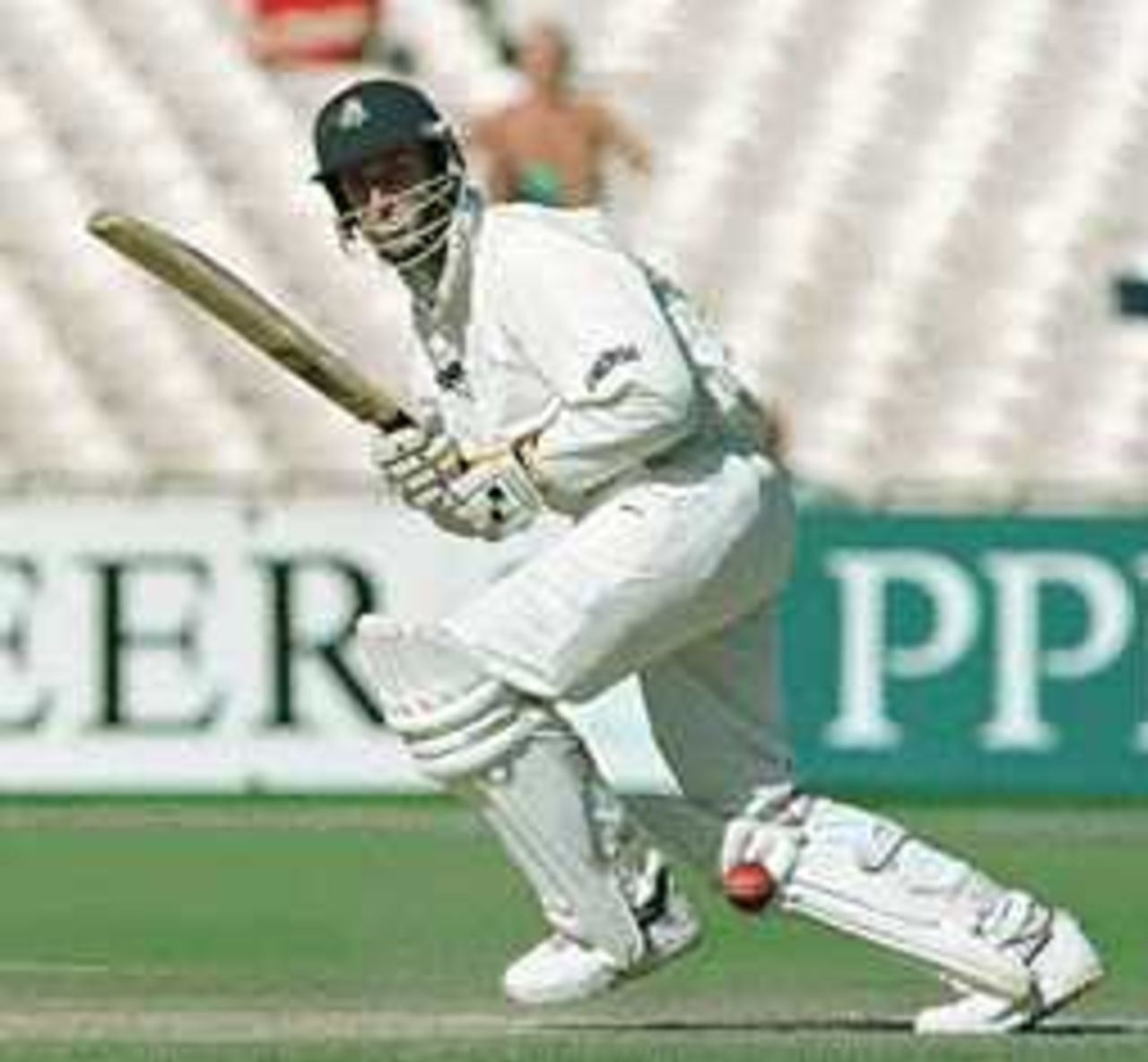 John Crawley in batting action, County Championship, Lancashire v Kent, 8-11 September 1999