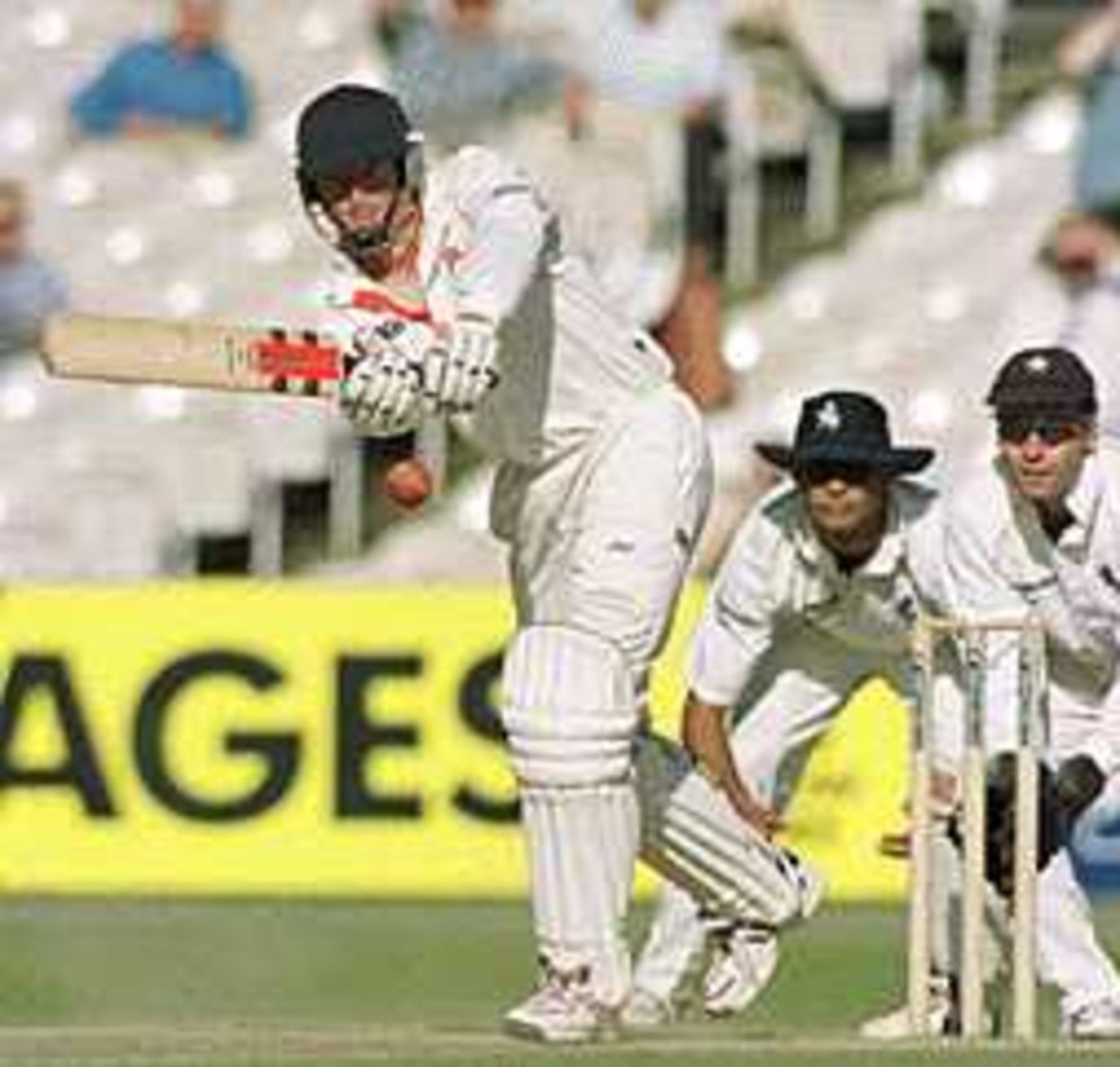 Glan Chapple driving the ball on the on side, County Championship, Lancashire v Kent, 8-11 September 1999