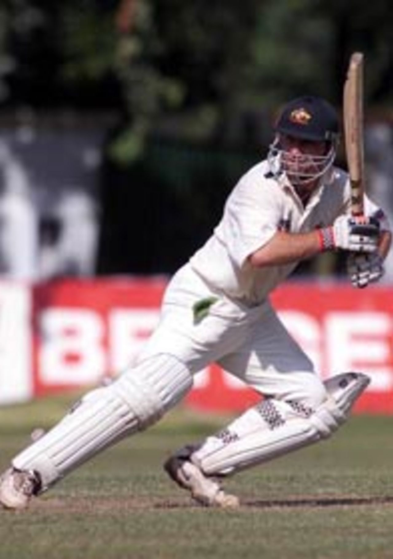 18 Sep 1999: Michael Slater of Australia on the attack, during two of the Tour match between the Sri Lanka Board XI and Australia at Colombo Cricket Club, Colombo, Sri Lanka.