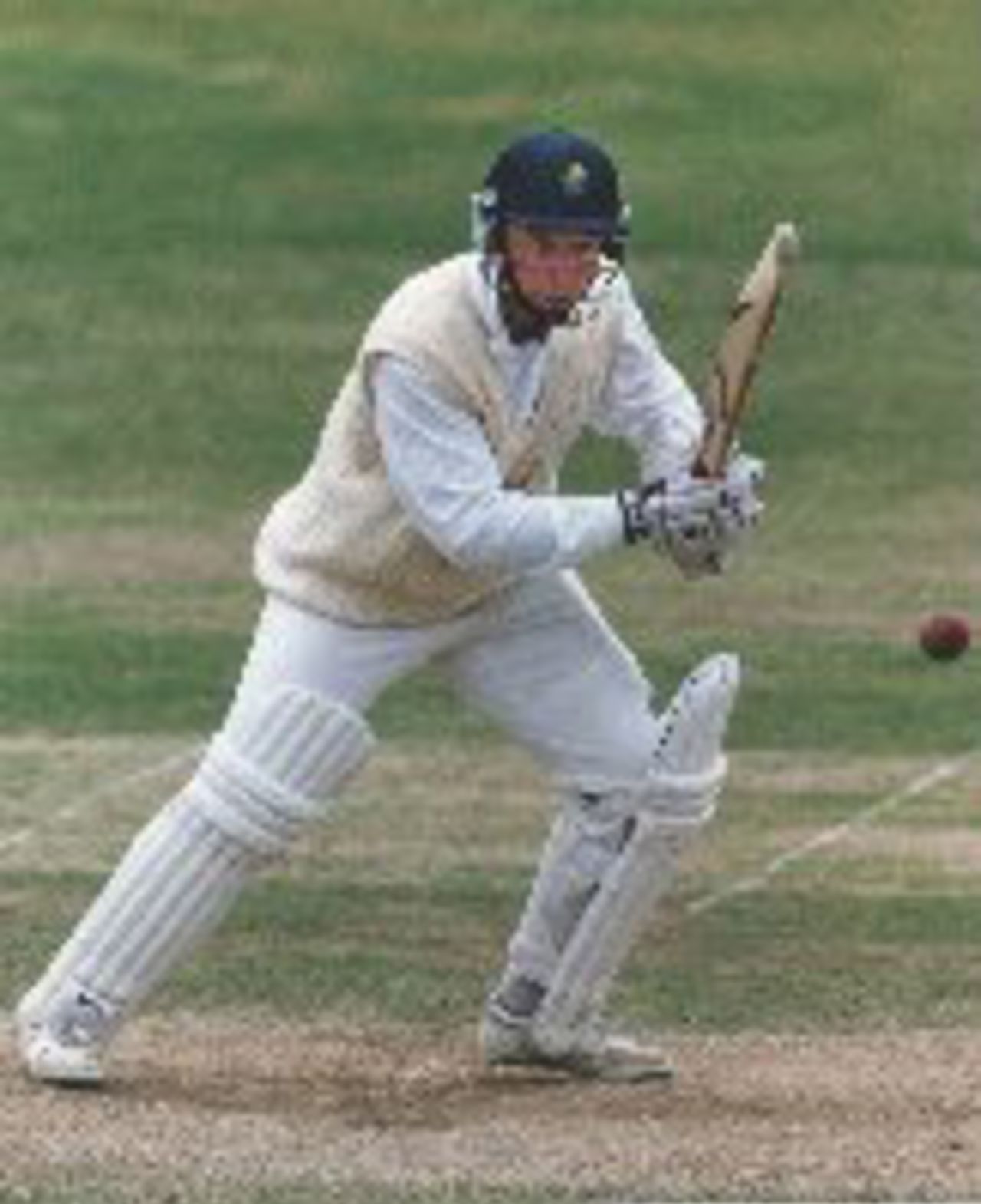 Cover drives against Middlesex at Colwyn Bay in 1995