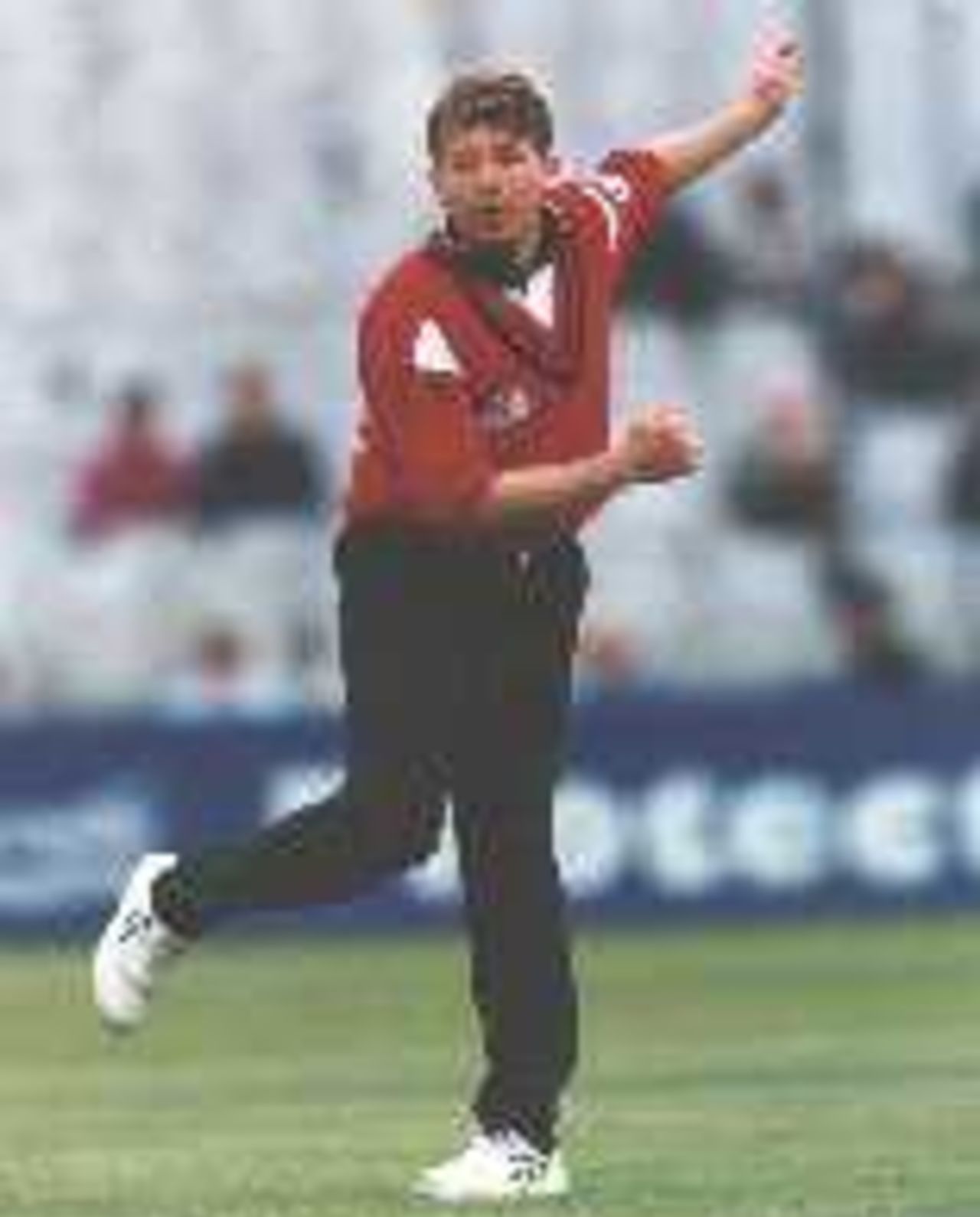 Bowling in the Sunday League encounter with Yorkshire at Headingley in 1995