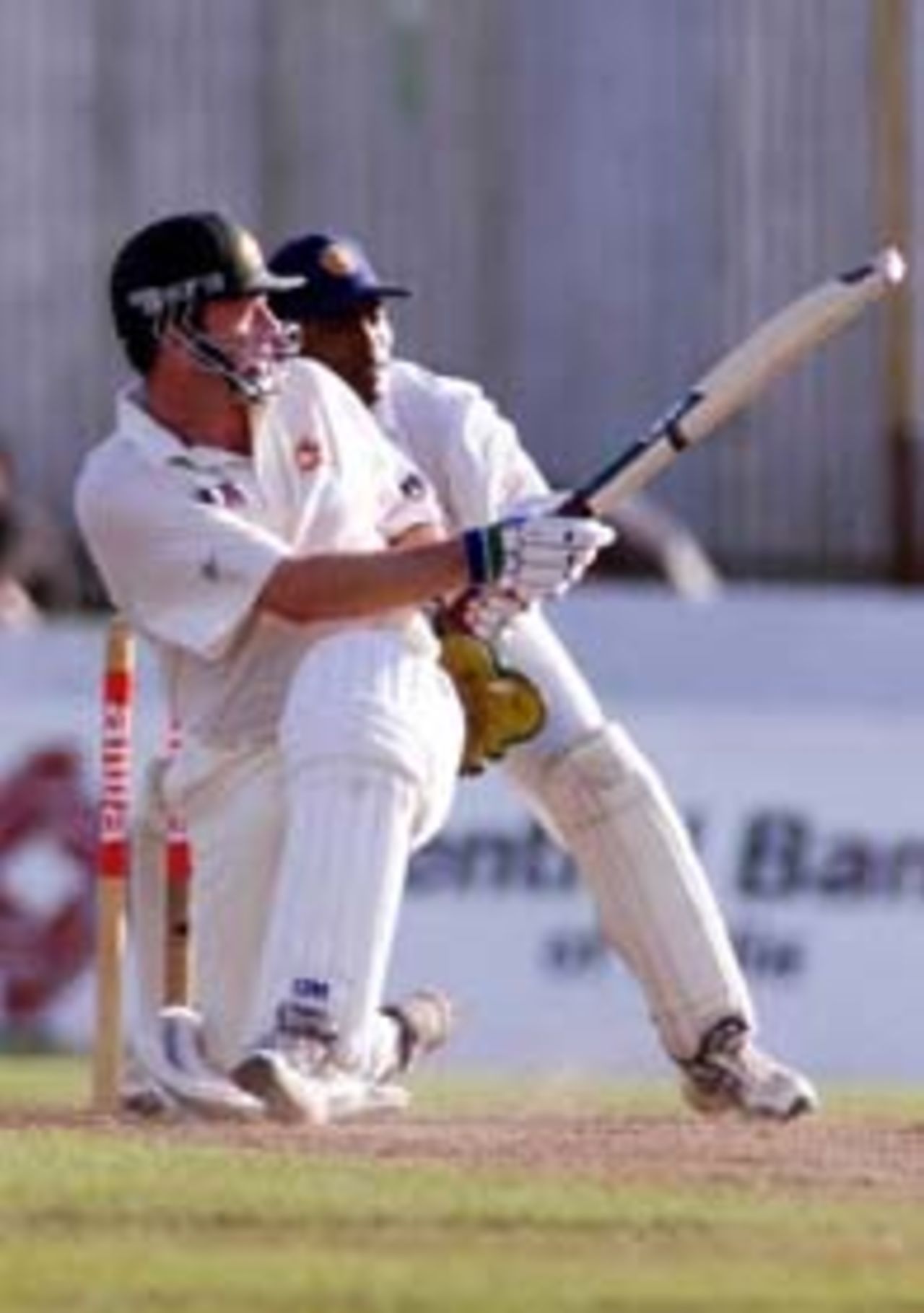 24 Sep 1999: Steve Waugh of Australia on the attack, during day three of the second test between Sri Lanka and Australia at Galle International Stadium, Galle, Sri Lanka.