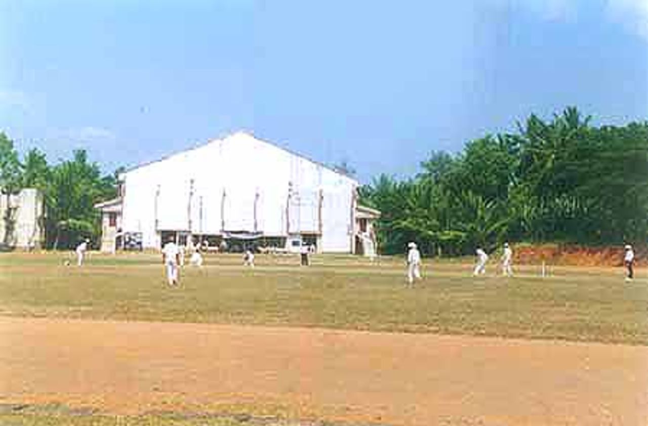A view of the action from the pavilion at the Vellyani Agricultural College Ground
