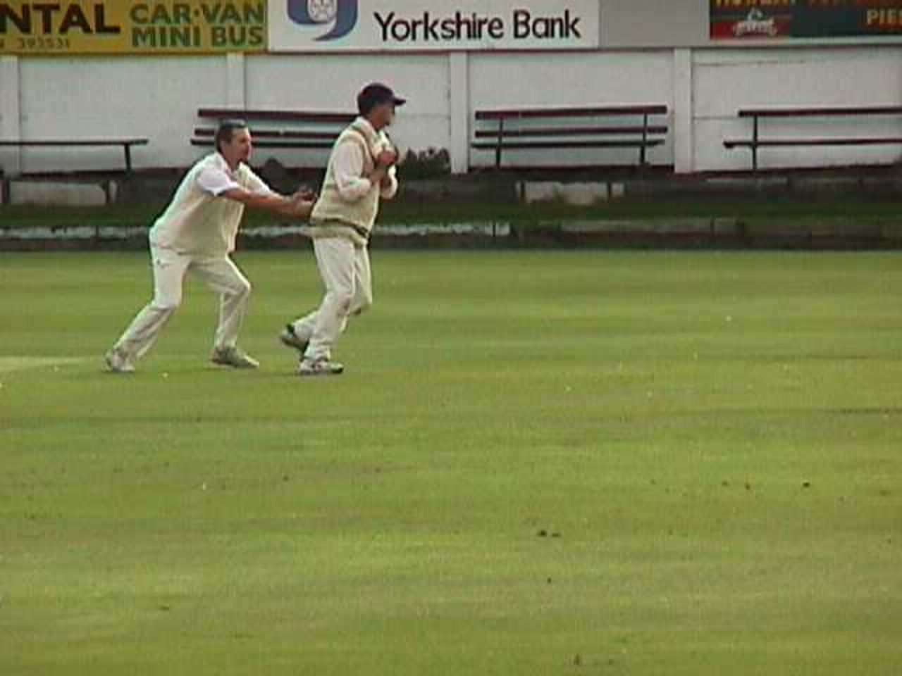 Manchester Road captain John Wilkin safely pouches a catch off Tanveer Shah