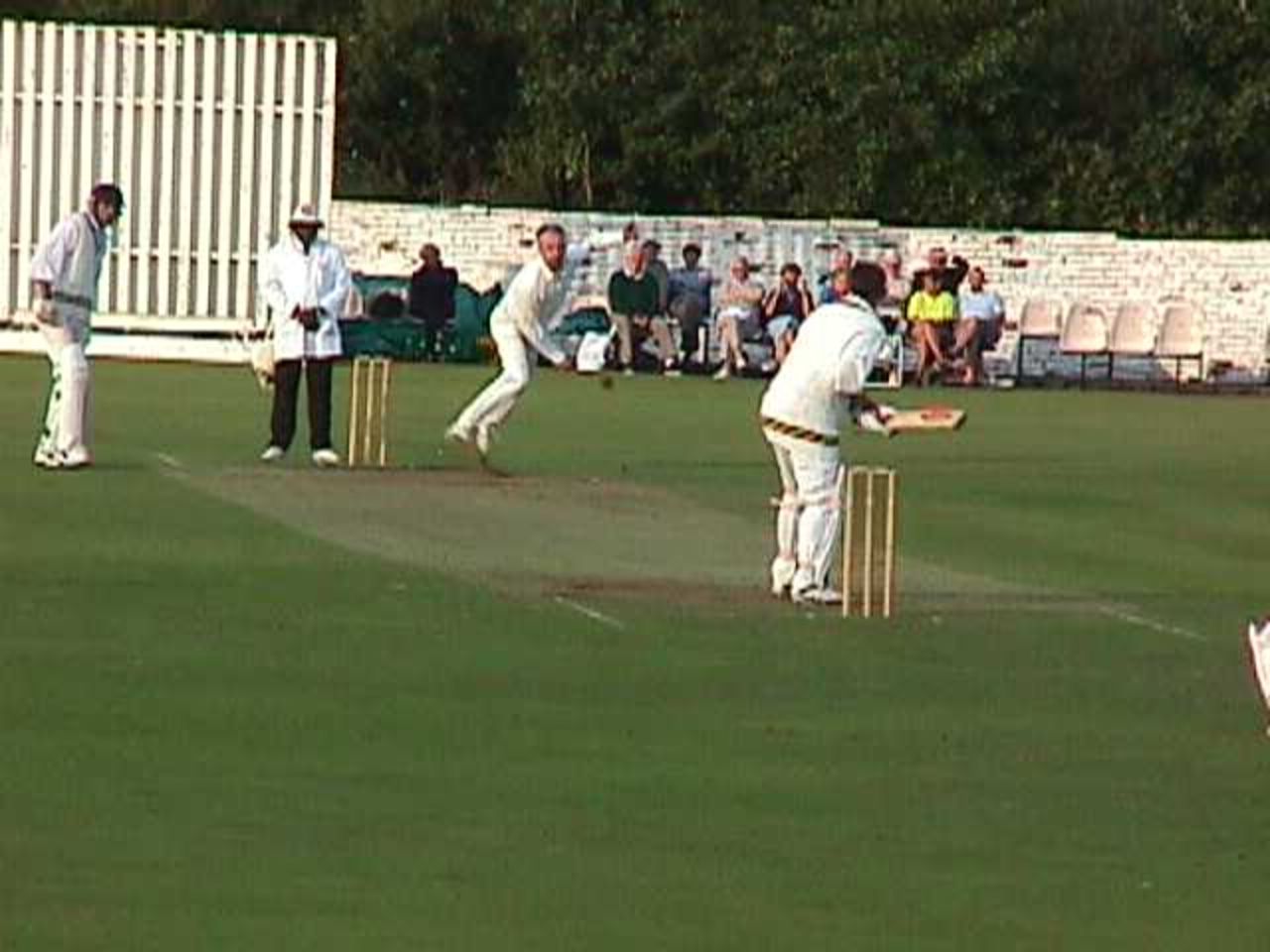 East Lancs evergreen seamer Ian Haworth tried in vain to prise out the last Accrington pair