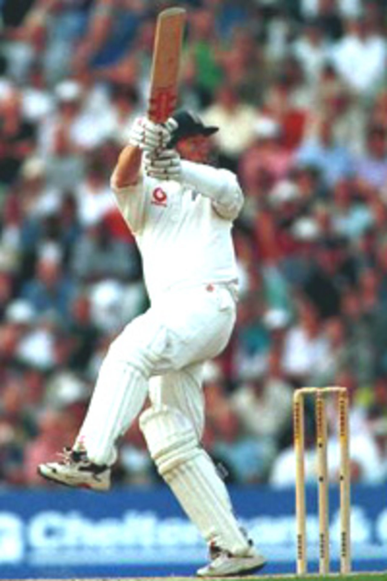 2 Sep 2000: Michael Atherton of England hooks the ball way from the bowling of Curtly Ambrose of the West Indies during the Fifth Cornhill Insurance Test between England and the West Indies at the Oval, London.