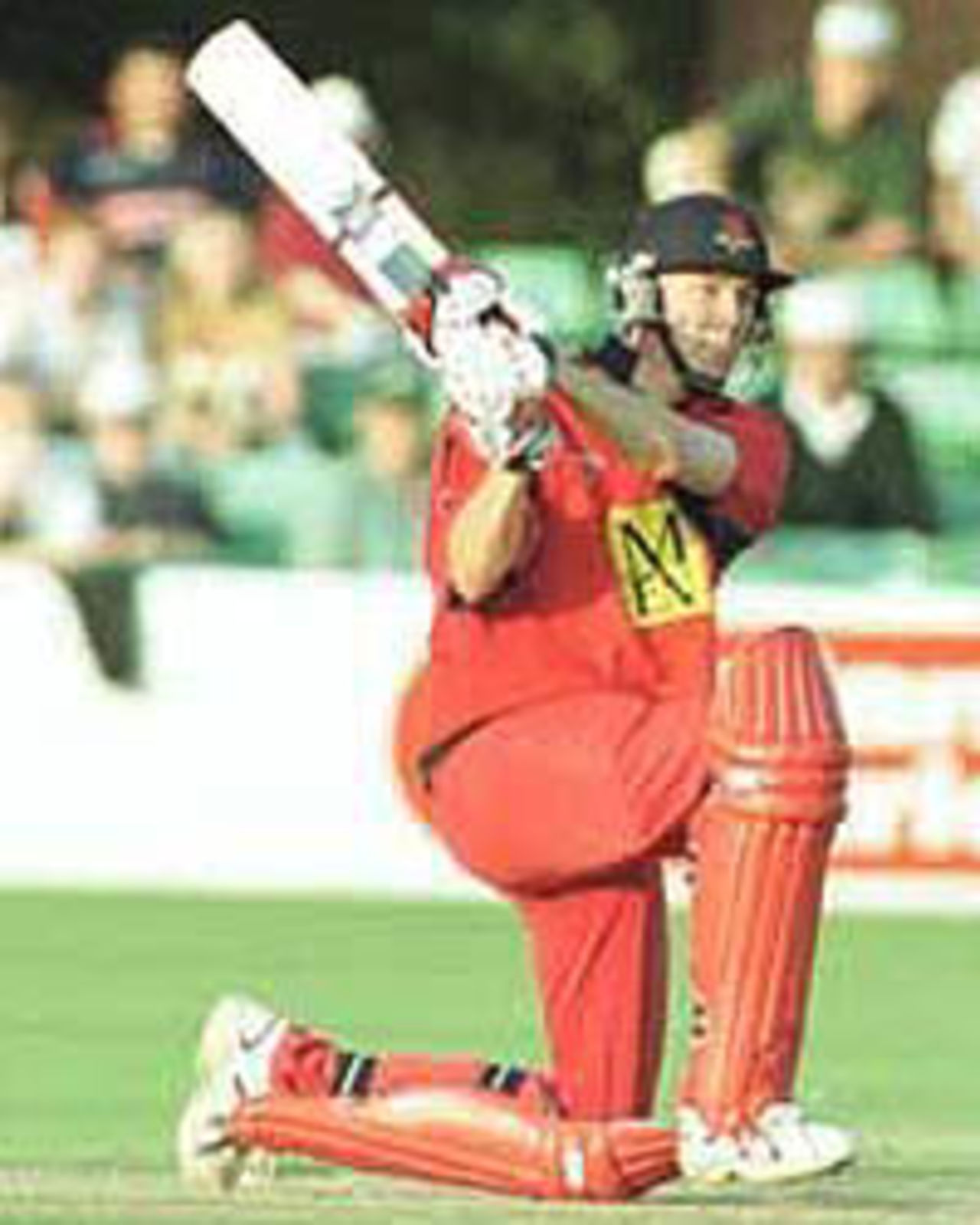 Chris Schofield drives through the off side, National League Division One, 2000, Worcestershire v Lancashire, County Ground, New Road, Worcester, 3 September 2000.