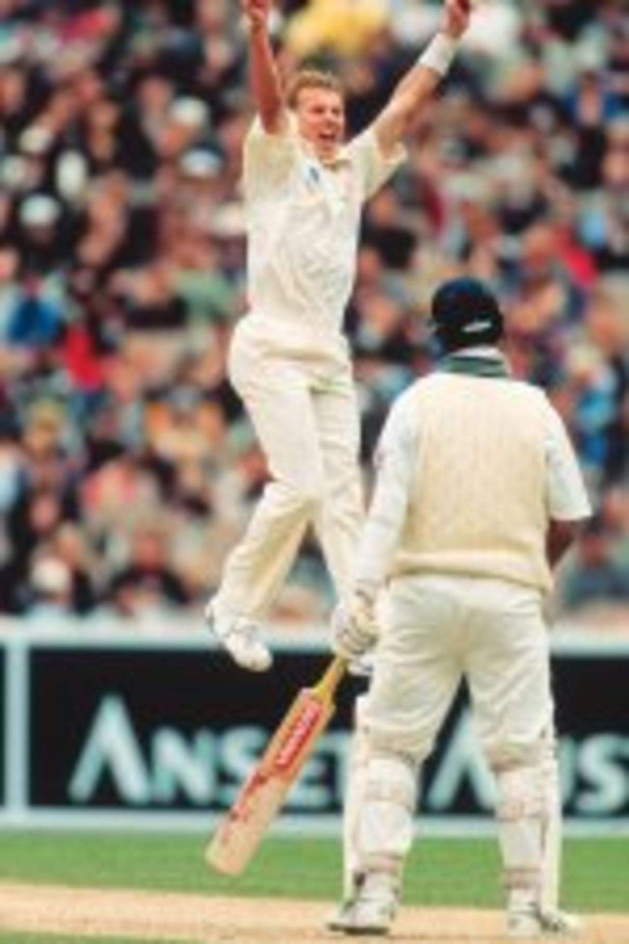 Brett Lee celebrates a wicket