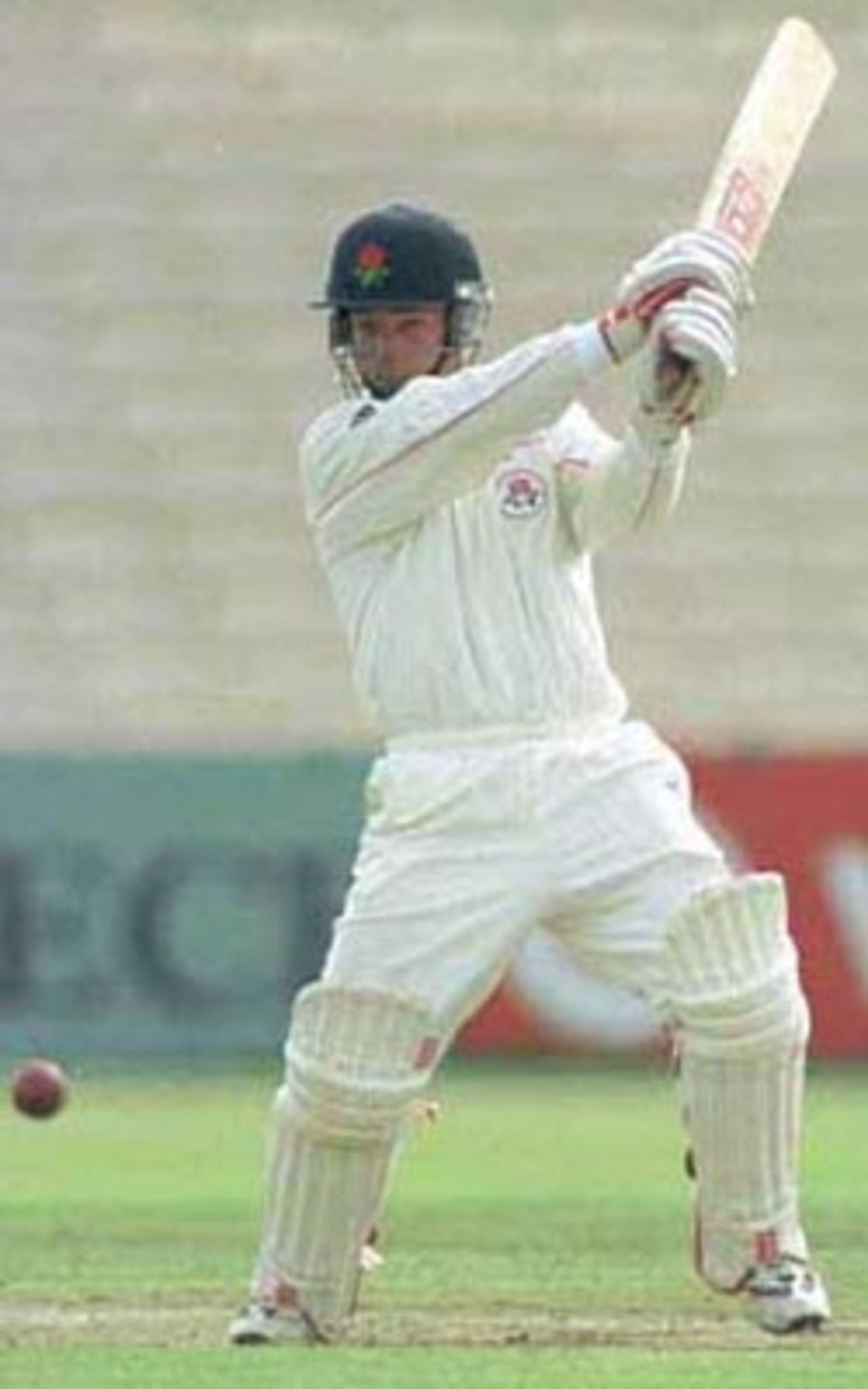 Graham Lloyd cover drives, PPP healthcare County Championship Division One, 2000, Lancashire v Somerset, Old Trafford, Manchester, 08-10 September 2000 (Day 2).
