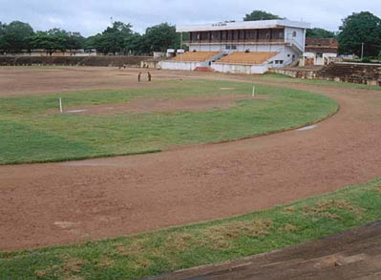A view of the ground at the RN Shetty Stadium in Dharwar