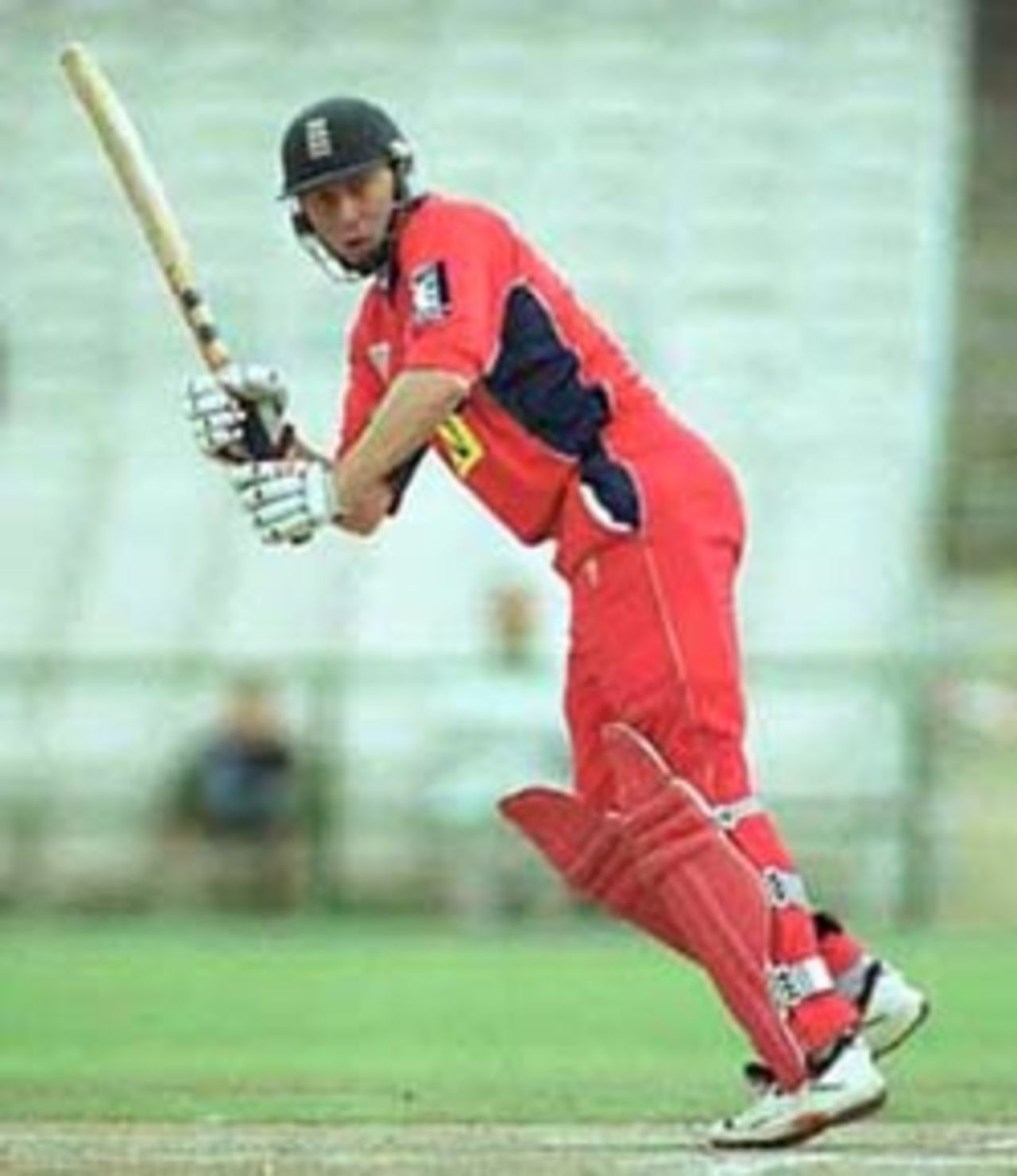 Mike Atherton flicks the ball down legside. National League Division One 2000, Lancashire v Sussex, Old Trafford, Manchester 17 Sep 2000