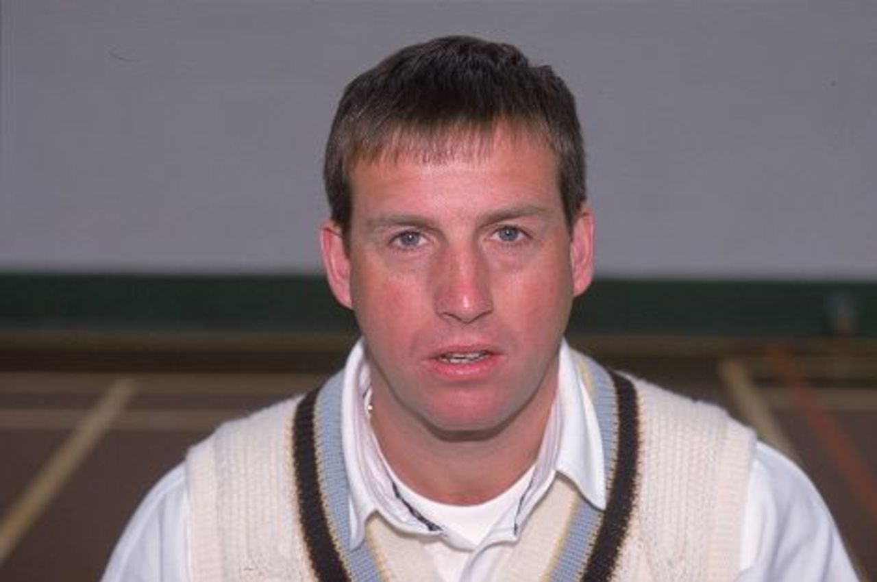 11 Apr 2000: Portrait of Tim Munton taken at a Derbyshire County Cricket Club photocall in Derby, England.
