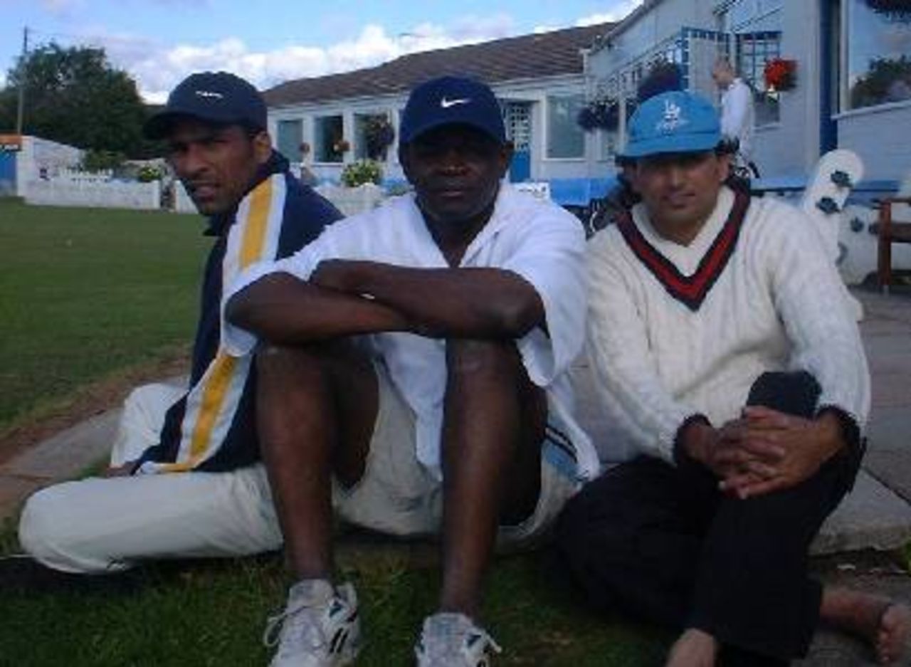 DAF destroyers: Sifton Prince, professional Stephen John and Iqbal Lillee. John has 127 wickets for the club in his three seasons.
