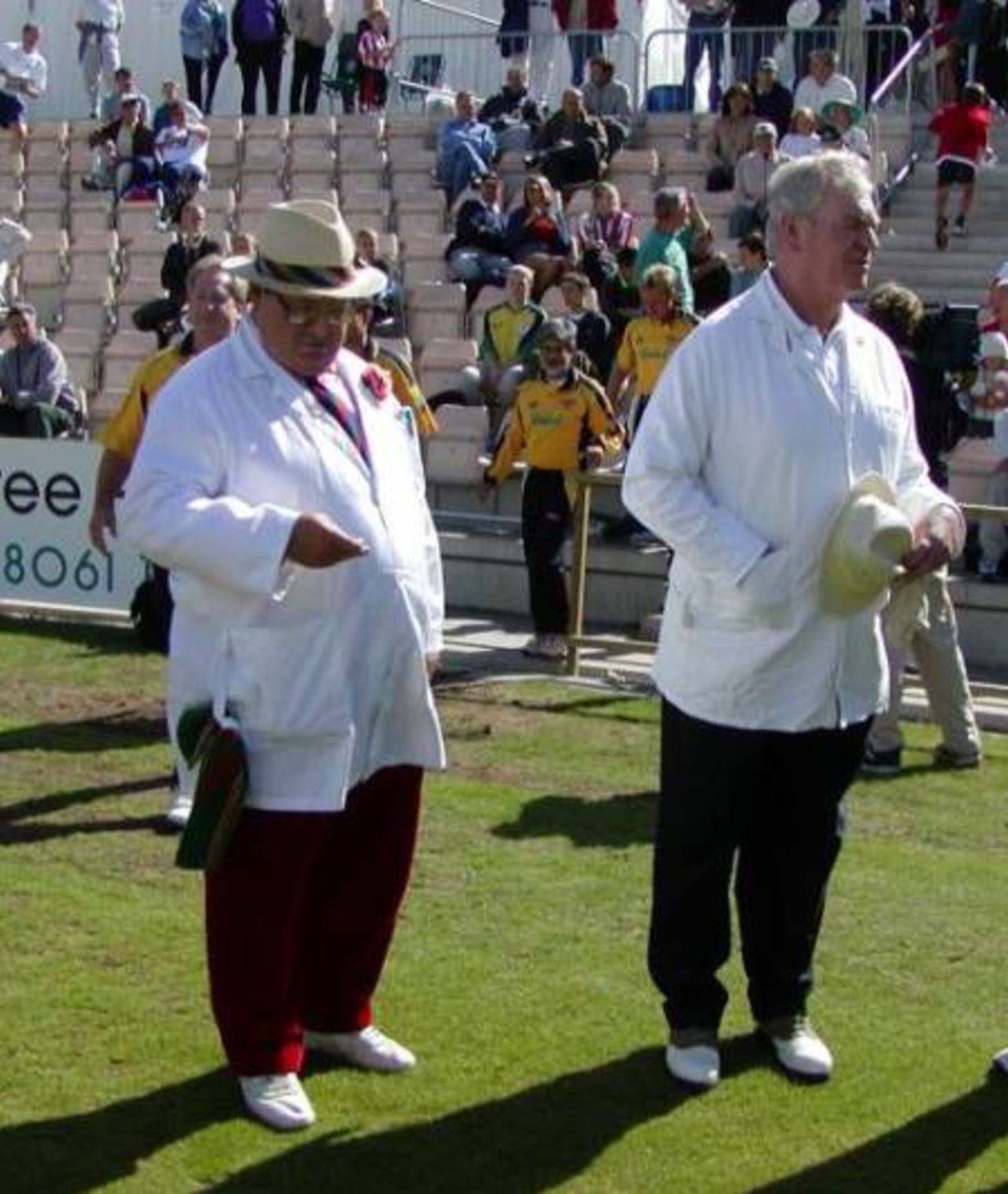 Former Saints manager Lawrie McMenemy prepare to umpire the Testimonial match at The Hampshire Rose Bowl.