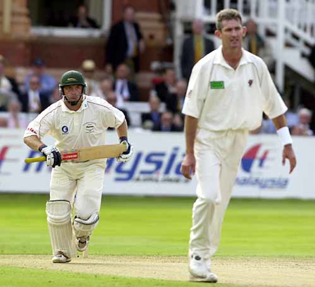 Trevor Ward pushes a Caddick delivery back past the bowler, C&G Trophy final, Lord's, Sat 1 Sep 2001