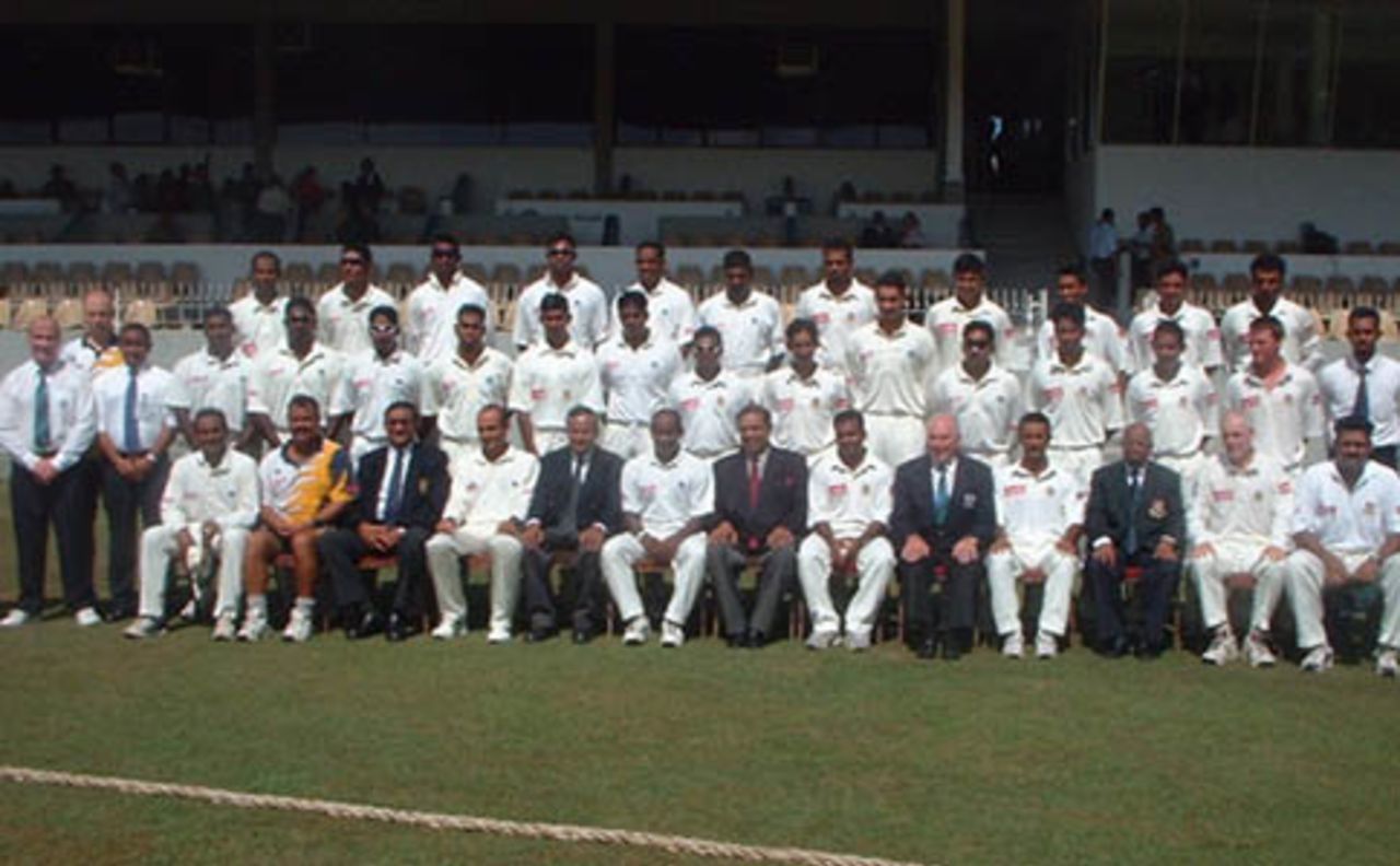Both Teams pose for the official photo before the Match, Asian Test Championship 2001-02, 2nd Match, Sri Lanka v Bangladesh, Sinhalese Sports Club Ground, Colombo.