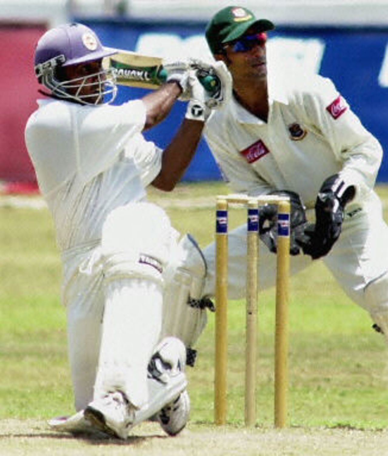 Mahela Jayawardene sweeps a ball to the boundary, Asian Test Championship 2001-02, 2nd Match, Sri Lanka v Bangladesh, Sinhalese Sports Club Ground, Colombo.