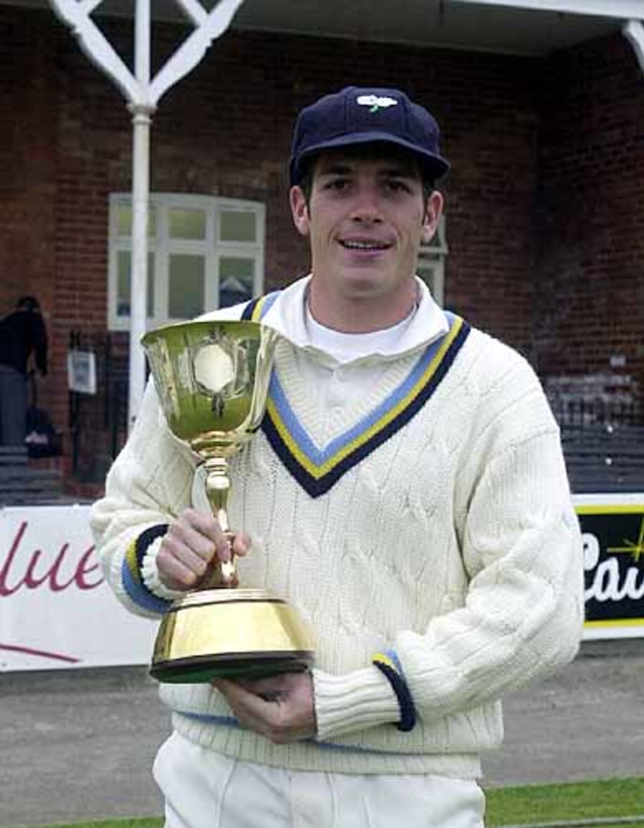 Matthew Wood celebrating the CricInfo Championship success