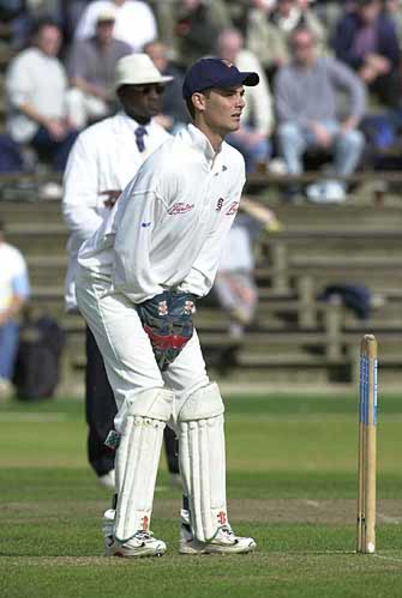 England prospect Jamie Foster at the stumps, Scarborough 14th Sep 2001