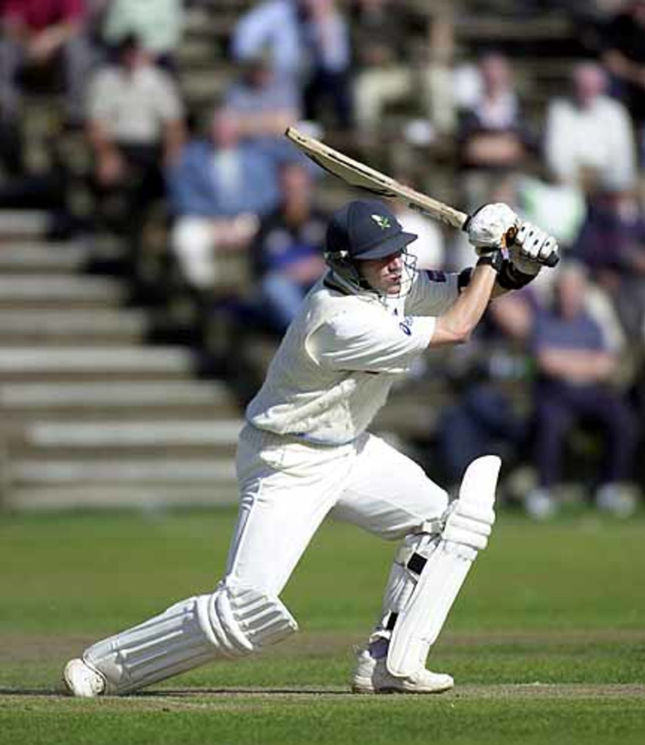 Newly capped Matthew Wood with a lovely cover drive for four, Scarborough 14th Sep 2001
