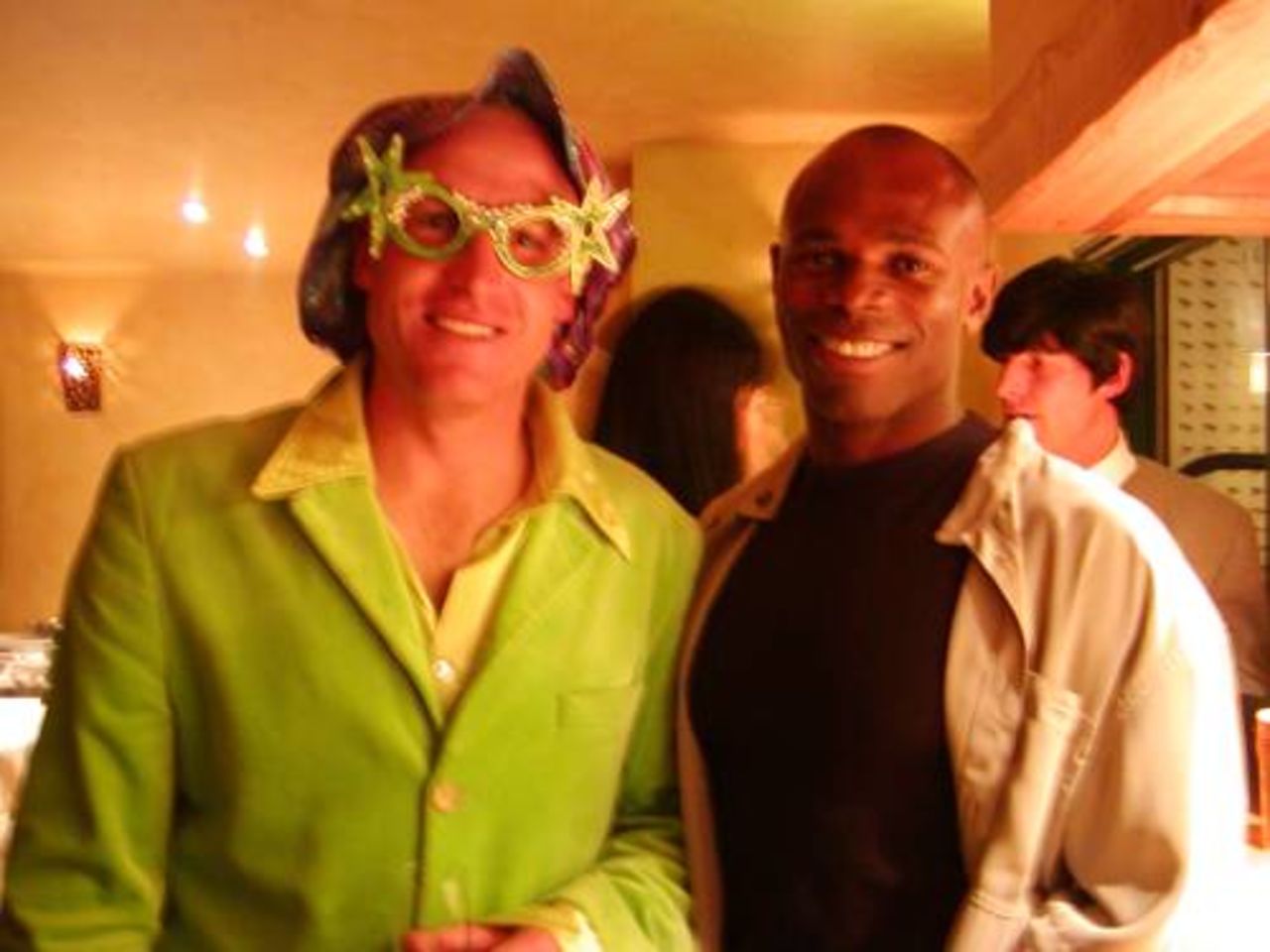 Vice captain (Elton John) with a welcome visit from Cardie - Hants end of season party 2001