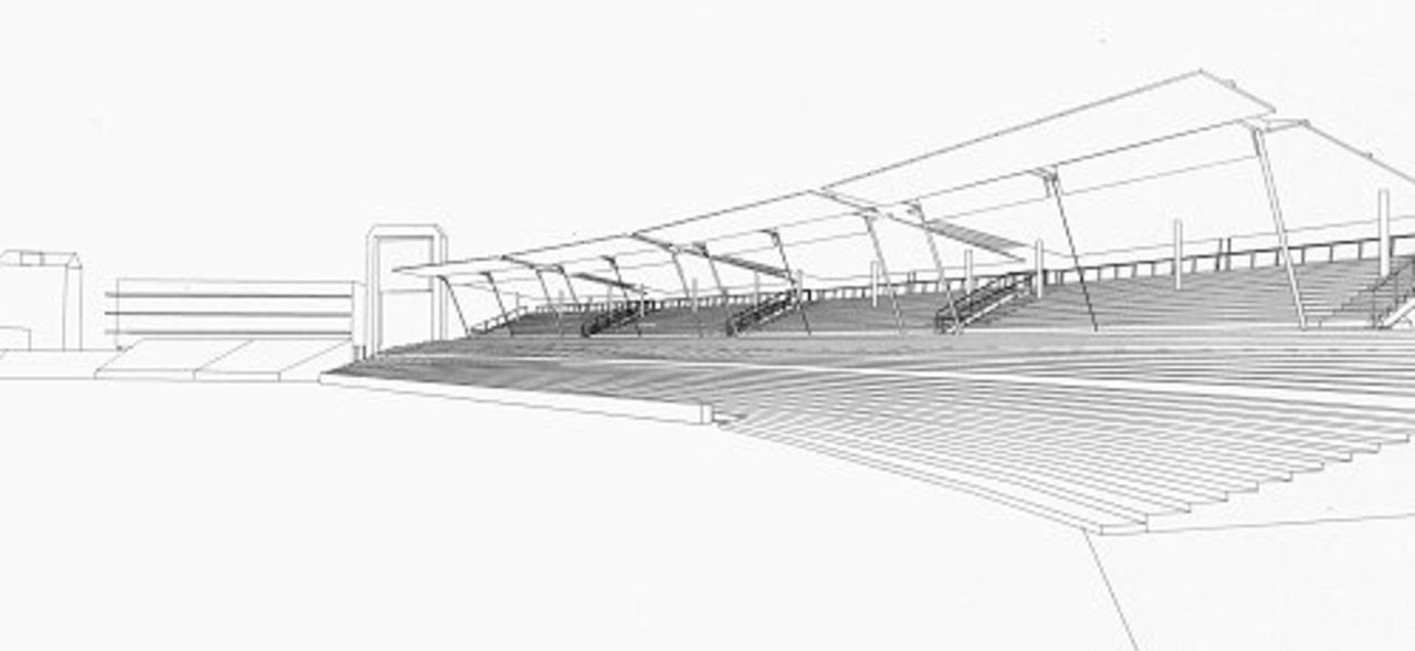 Artist's impression of new Eric Hollies Stand, Edgbaston, due to be refurbished in time for May 2002
