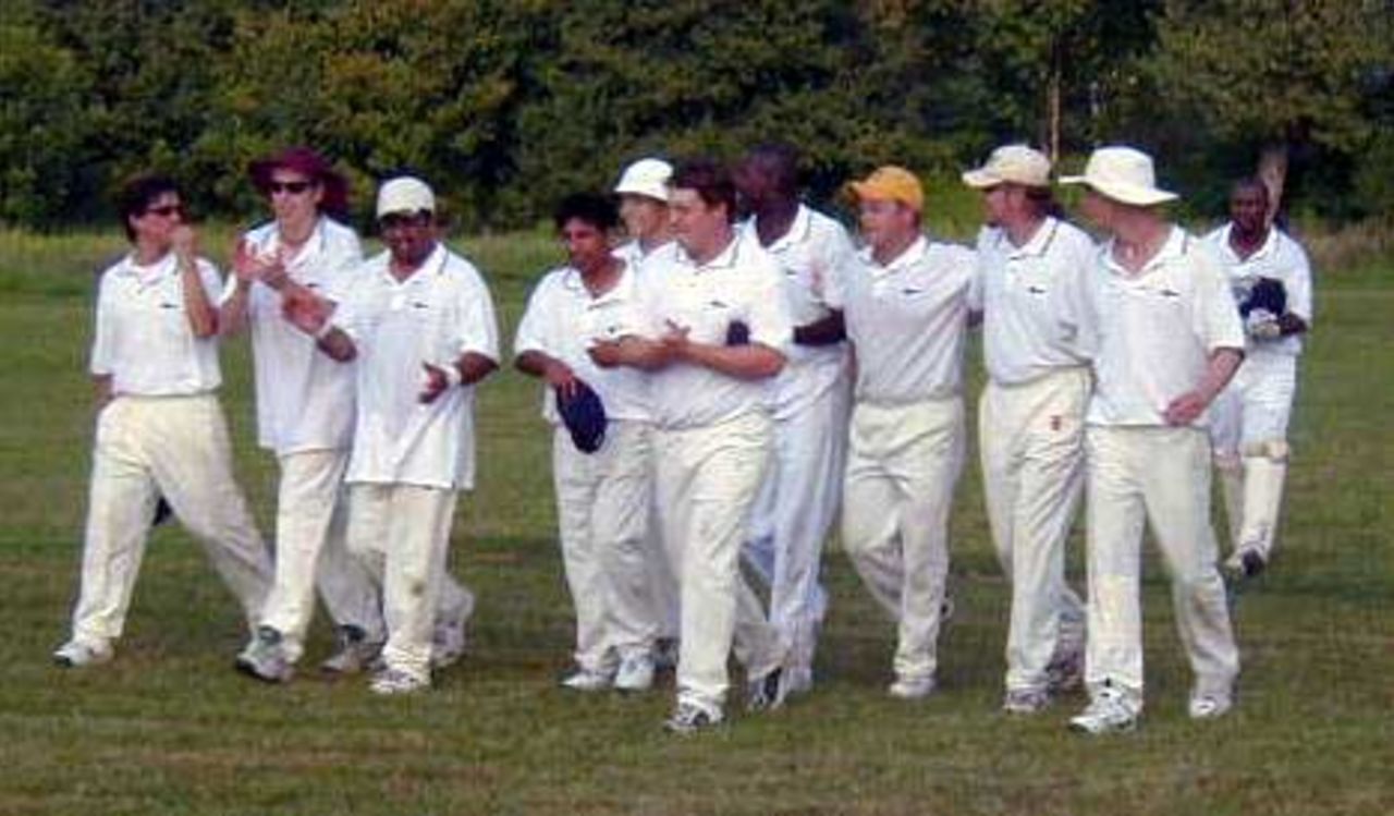 The victorious Finnish team leave the field, ECC Representative Festival