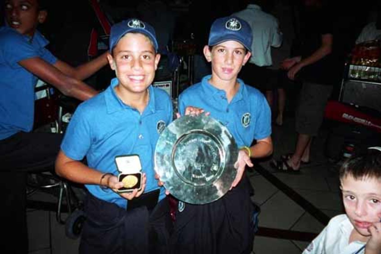 Reuven Bergman and Gabi Shachat are all smiles having arrived home