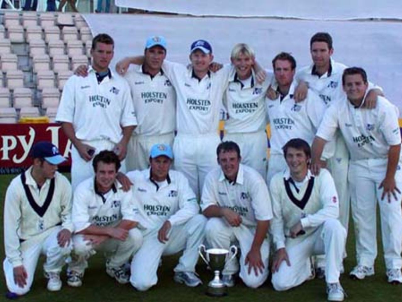 Kent 2XI celebrate their victory at The Hampshire Rose Bowl