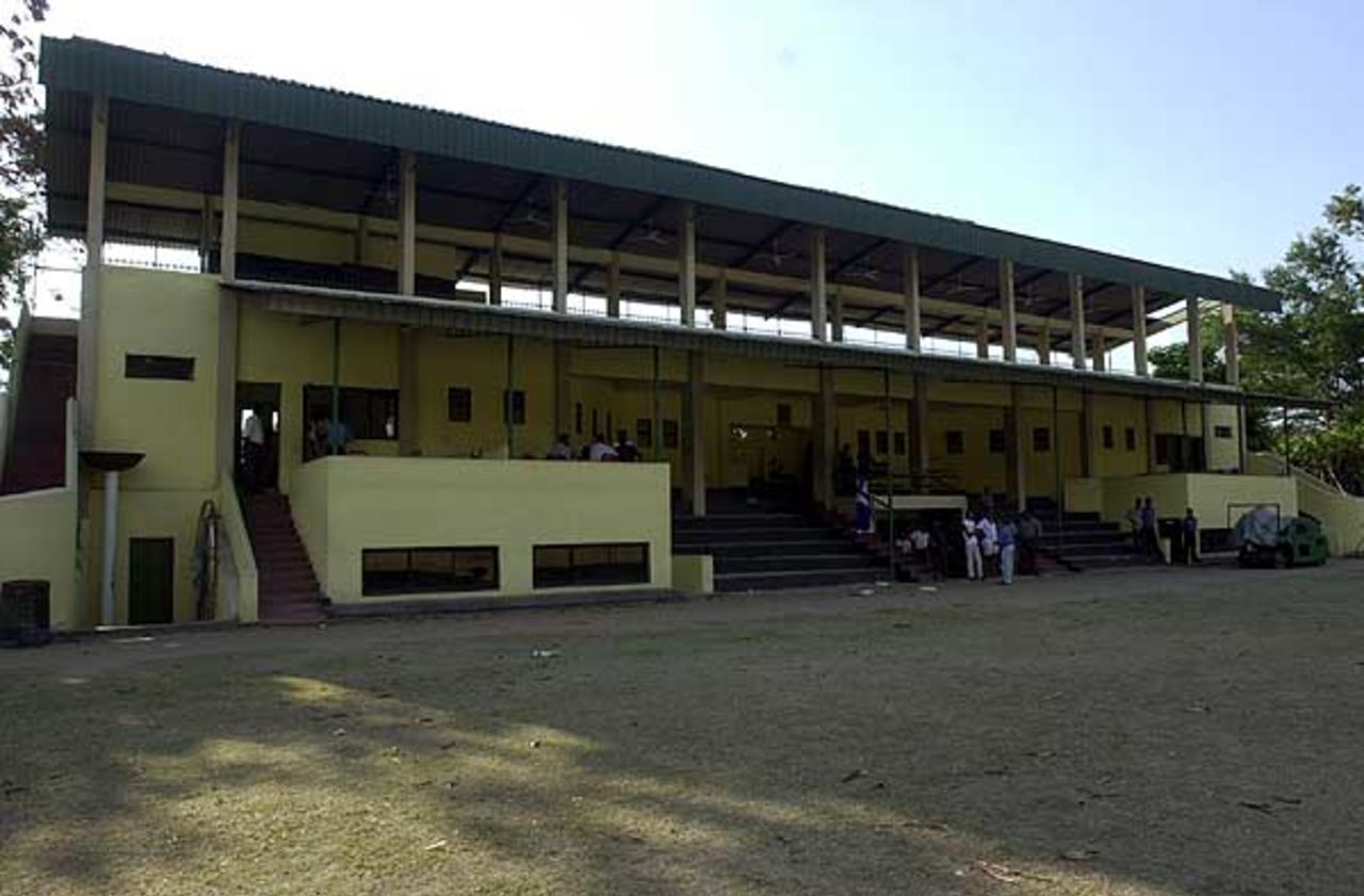 The main stand at the Welagedara Stadium in Sri Lanka
