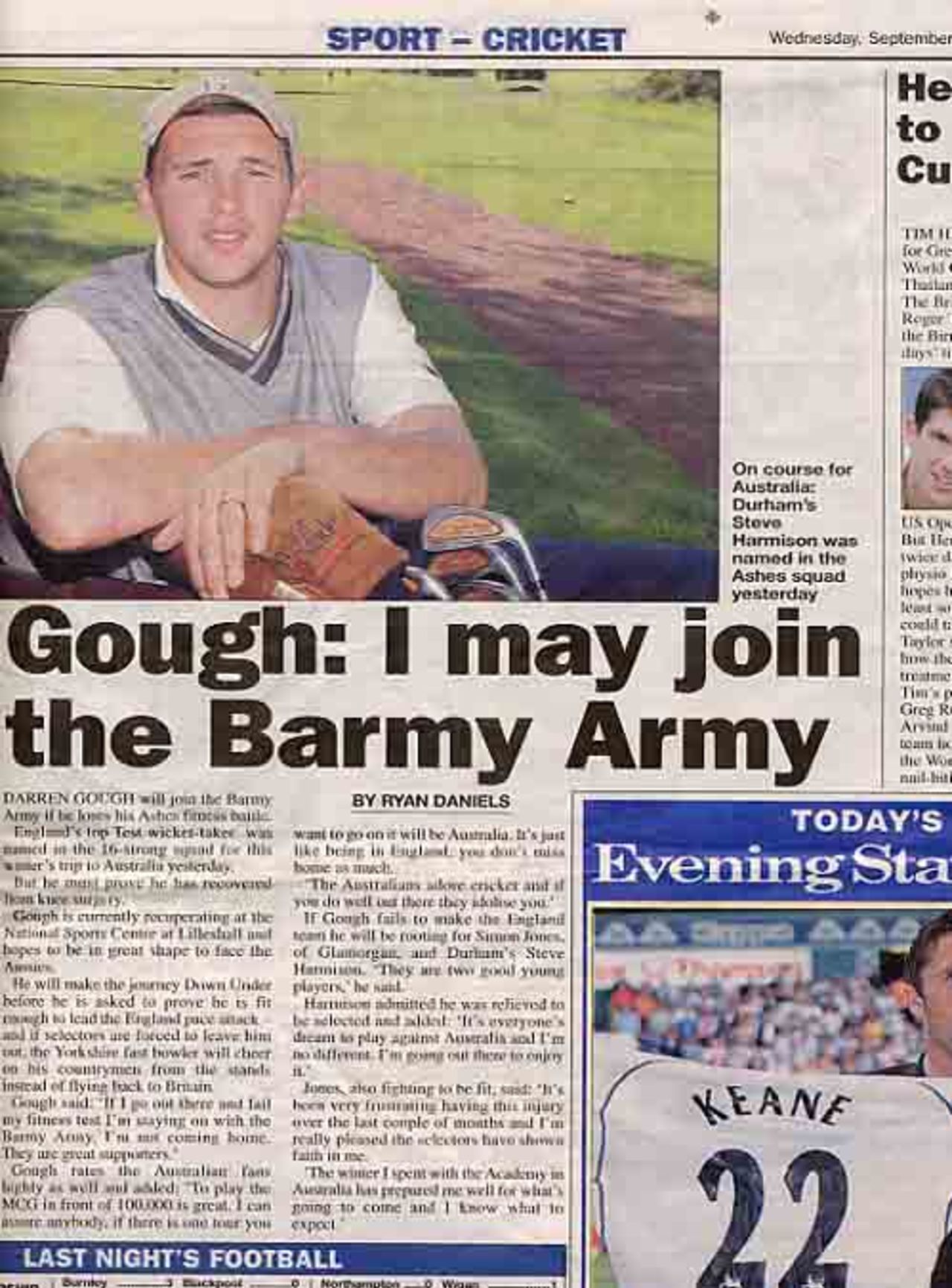 Gough may join the Barmy Army
