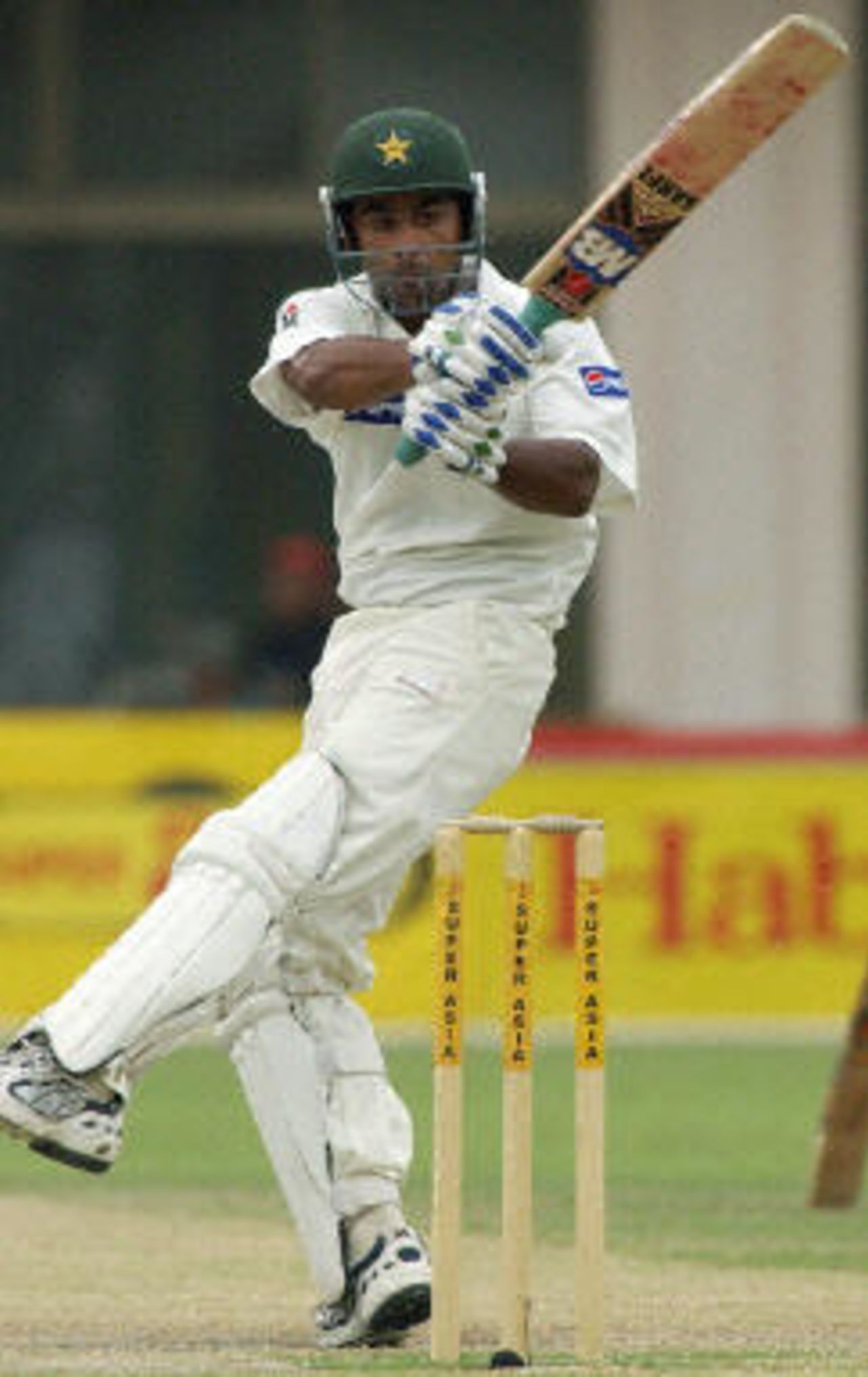 Mohammad Hafeez hits a boundary, Pakistan v Bangladesh, 3rd Test, Multan, September 5, 2003.