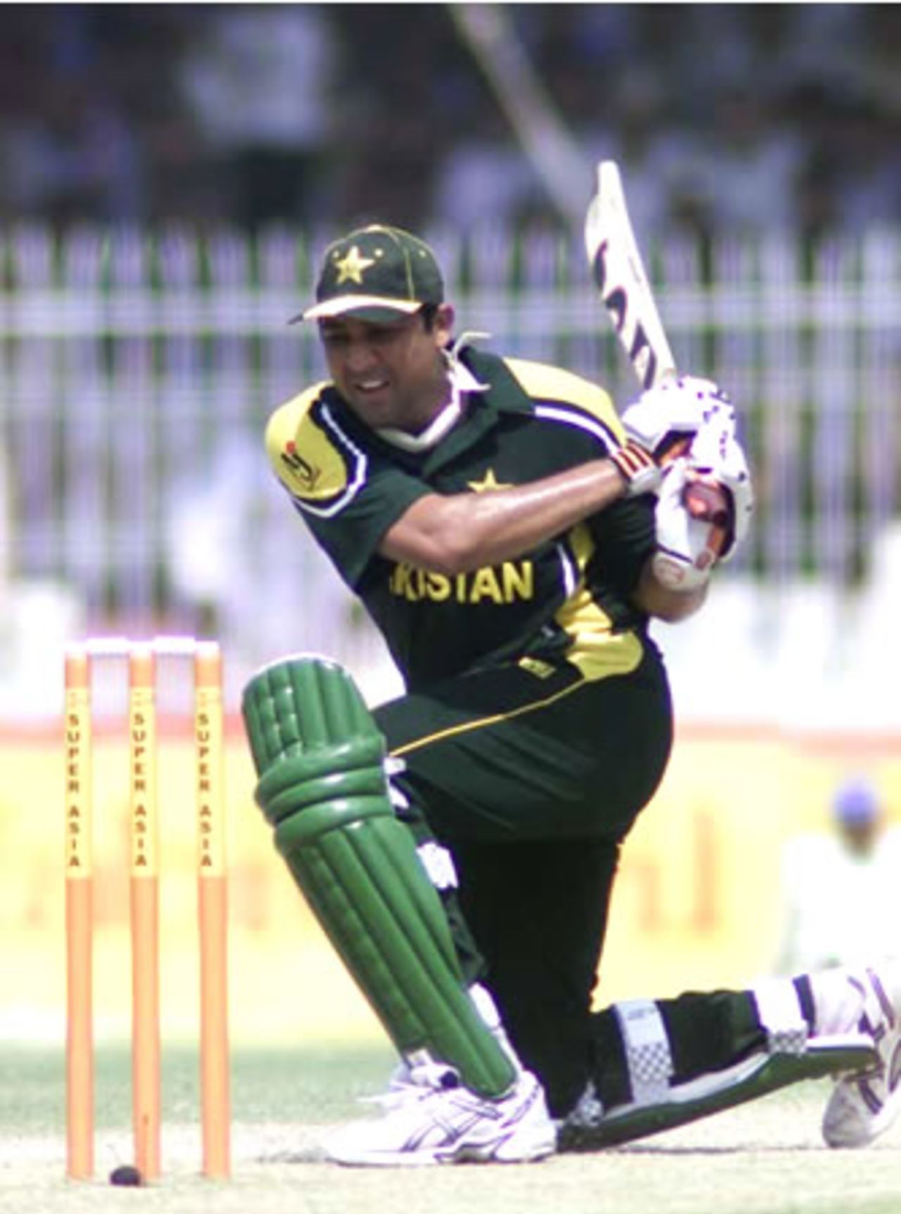 Inzamam-ul-Haq drives during his innings of 41, Pakistan v Bangladesh, 2nd ODI, Faisalabad, September 12, 2003.