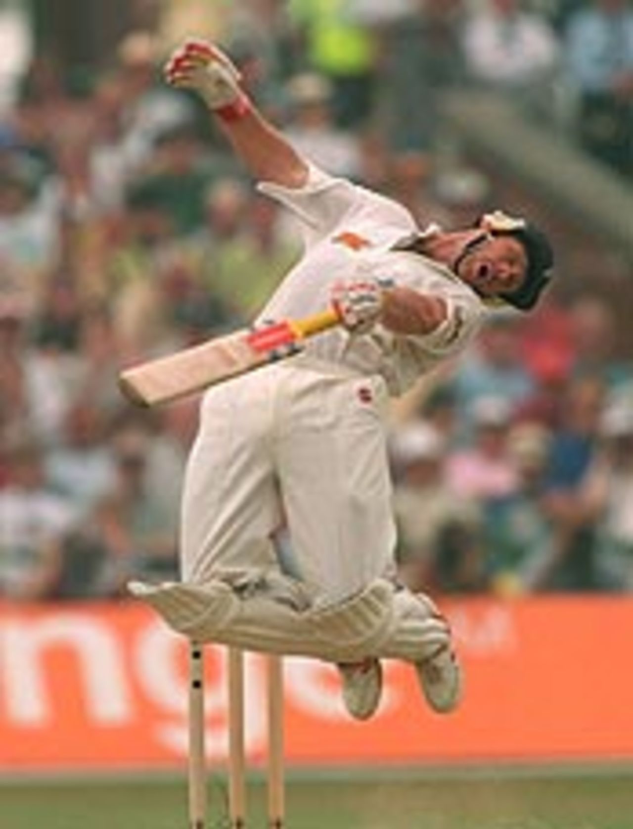 Robin Smith bobs and weaves. England v West Indies, Edgbaston 1995