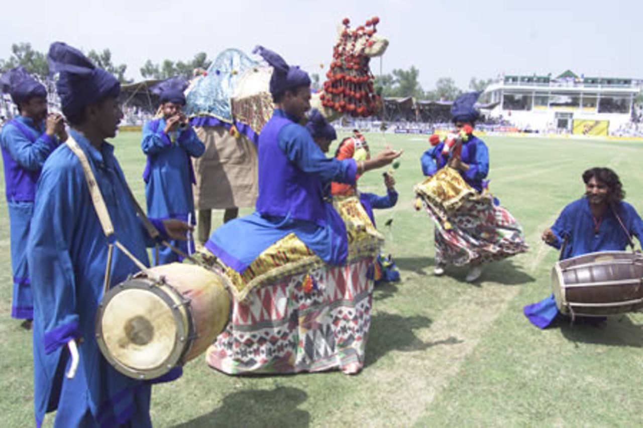 Camel-dancers entertaining the crowd, Pakistan v Bangladesh, 2nd ODI, Faisalabad, September 12, 2003.