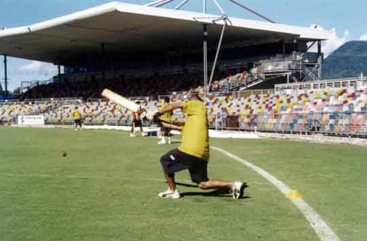 PNG warm up at Bundaberg Rum Stadium, Cairns