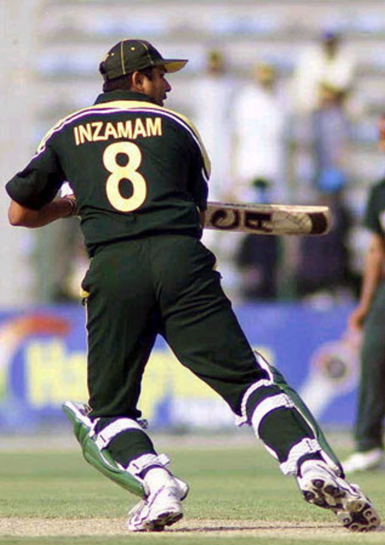 Inzamam steers during his innings of 64, Pakistan v Bangladesh, 3rd ODI, Lahore, September 15, 2003.