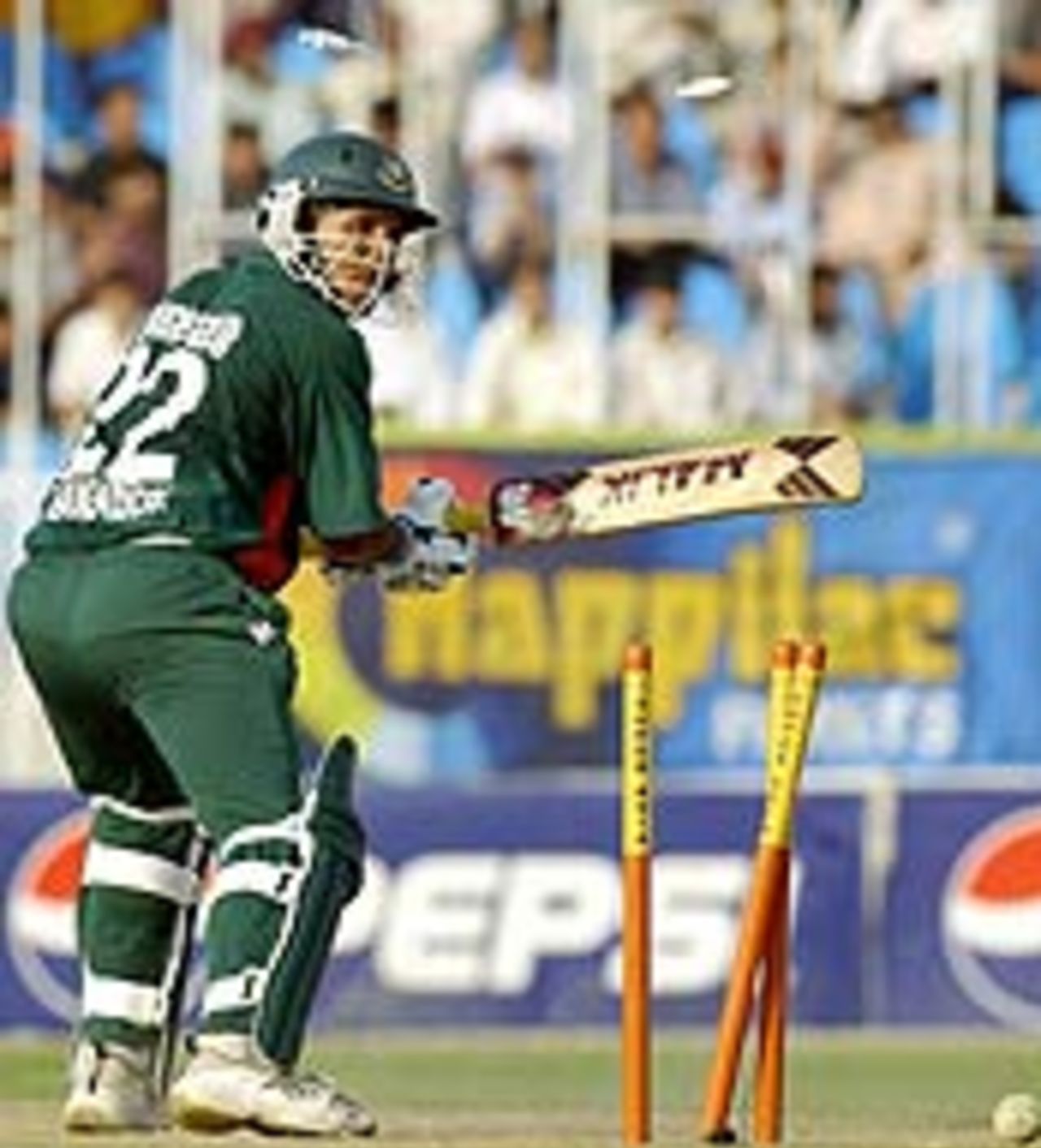 Mushfiqur Rahman bowled by Umar Gul, Pakistan v Bangladesh, September 18, 2003