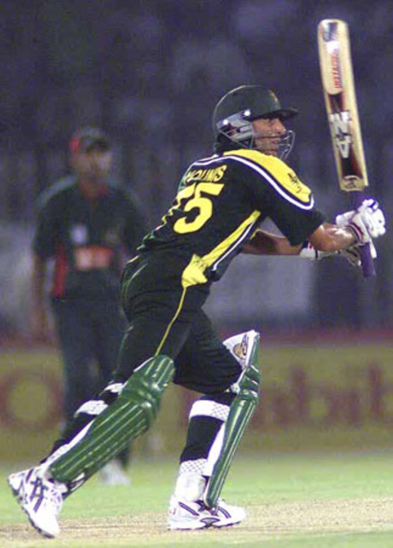 Younis Khan drives during his innings of 37, Pakistan v Bangladesh, 4th ODI, Rawalpindi, September 18, 2003.