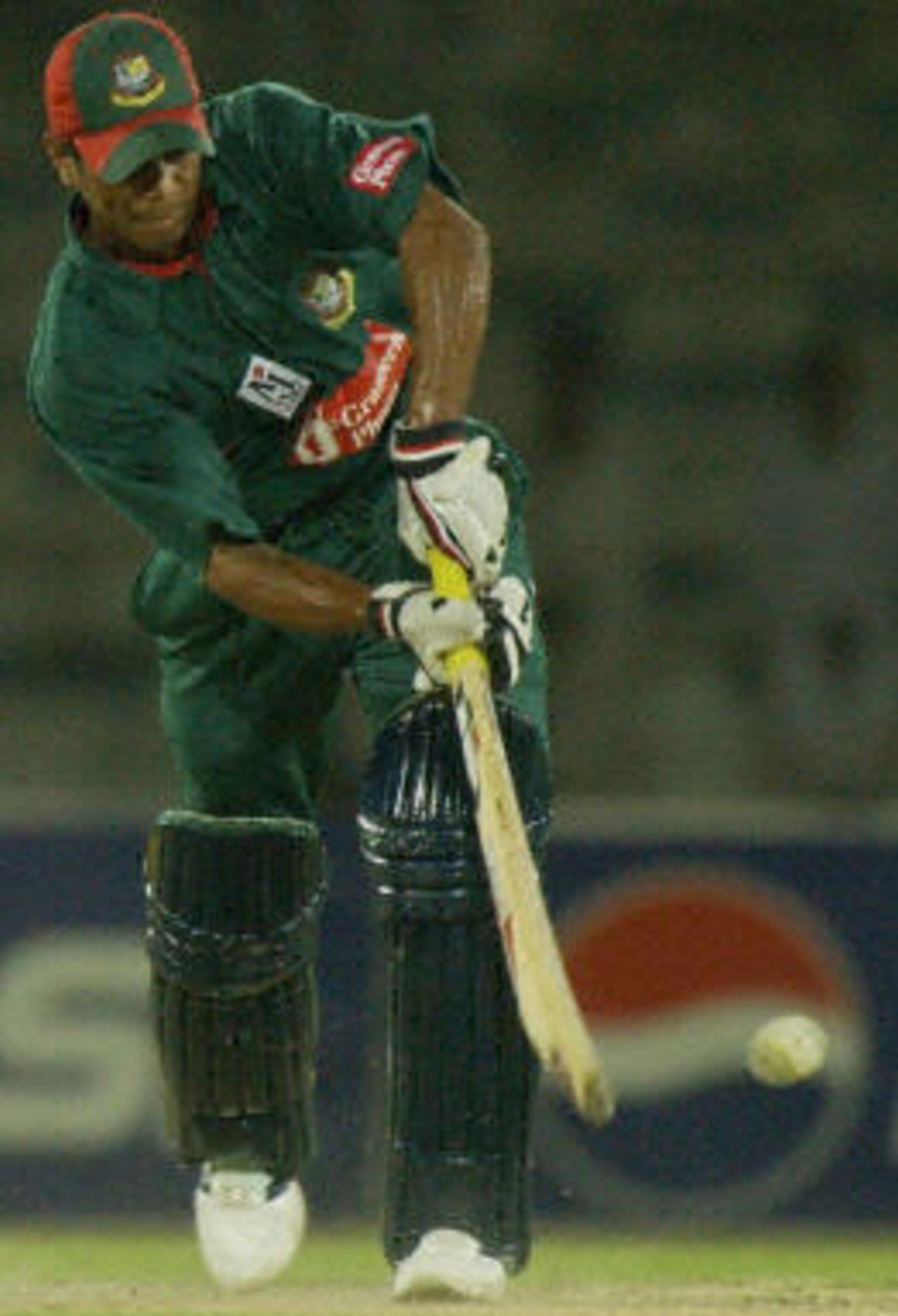 Alok Kapali hits a boundary during his innings of 69, Pakistan v Bangladesh, 5th ODI, Karachi, September 21, 2003.