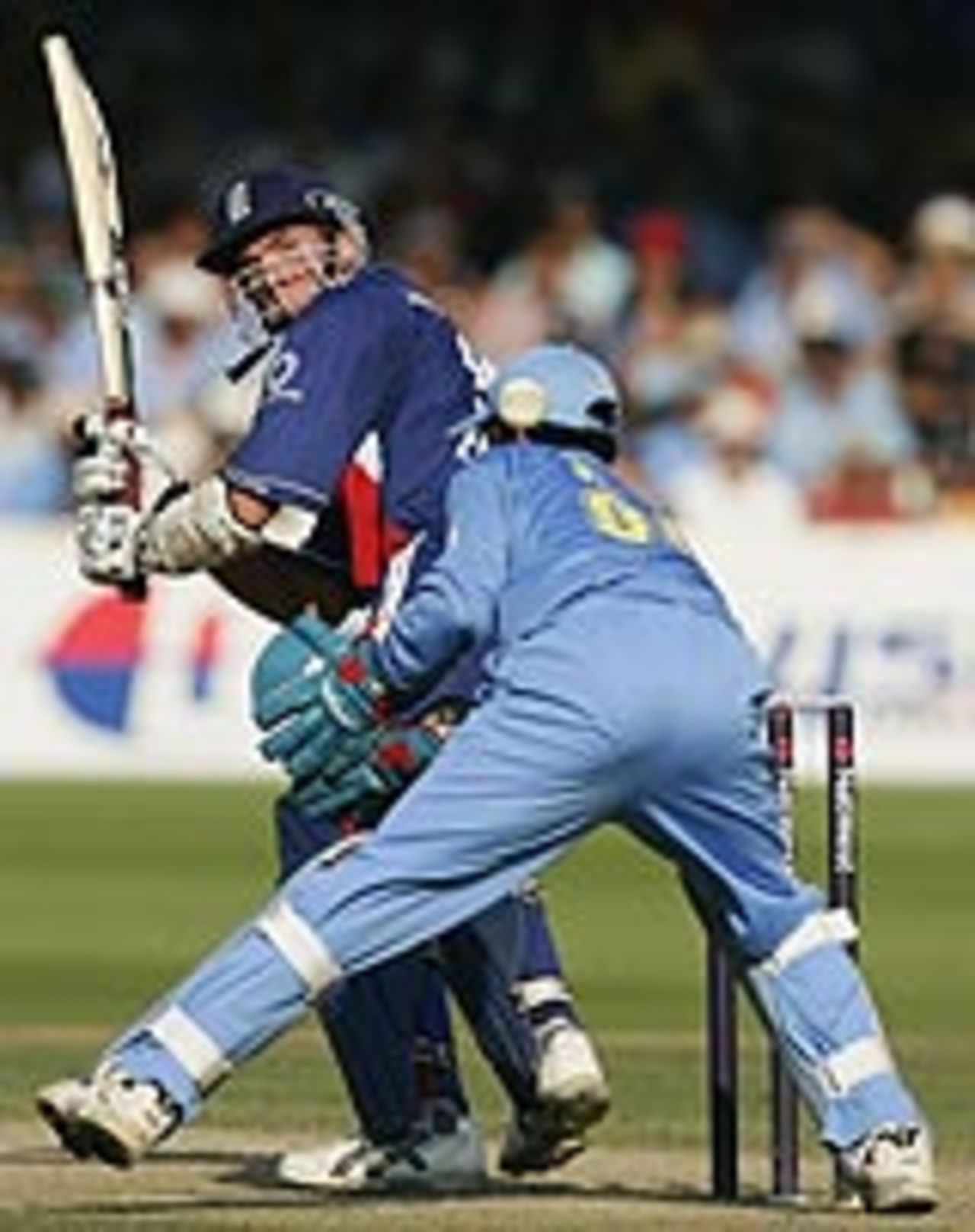 Michael Vaughan tickles another single as England inch their way back into contention at Lord's, England v India, 3rd ODI, NatWest Challenge, September 5 2004