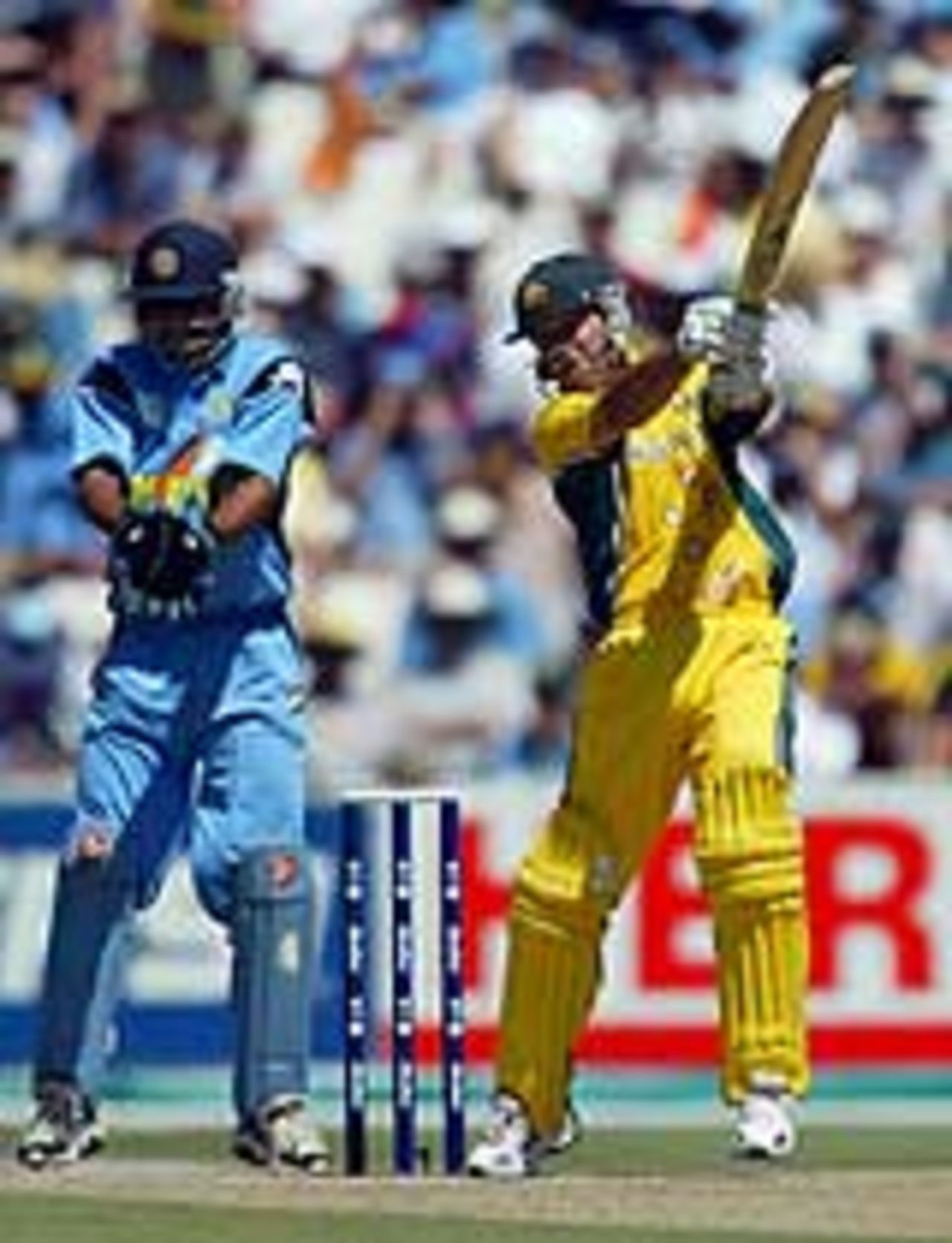 Action shot from India v Australia, World Cup final 2003