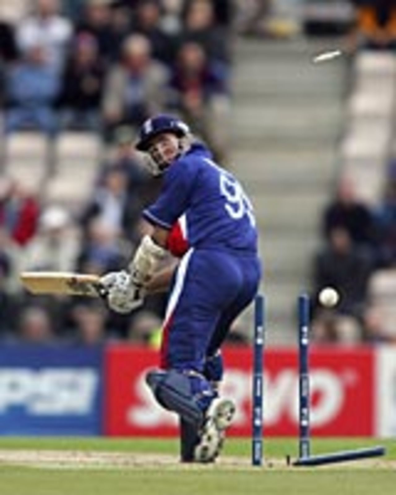 Michael Vaughan is clean bowled, England v Sri Lanka, Southampton, September 17, 2004
