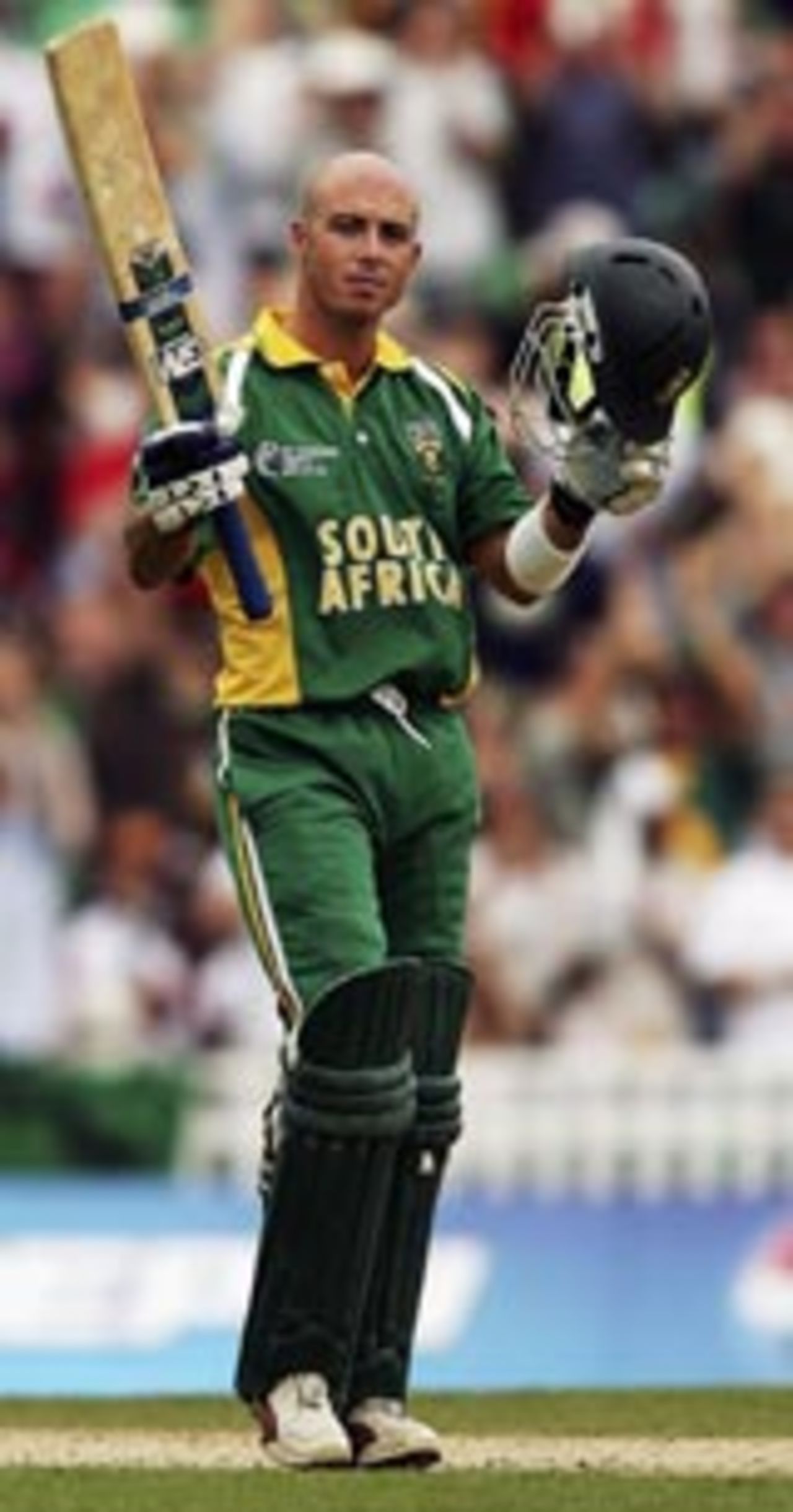Herschelle Gibbs celebrates his hundred against West Indies, South Africa v West Indies, ICC Champions Trophy, September 18 2004