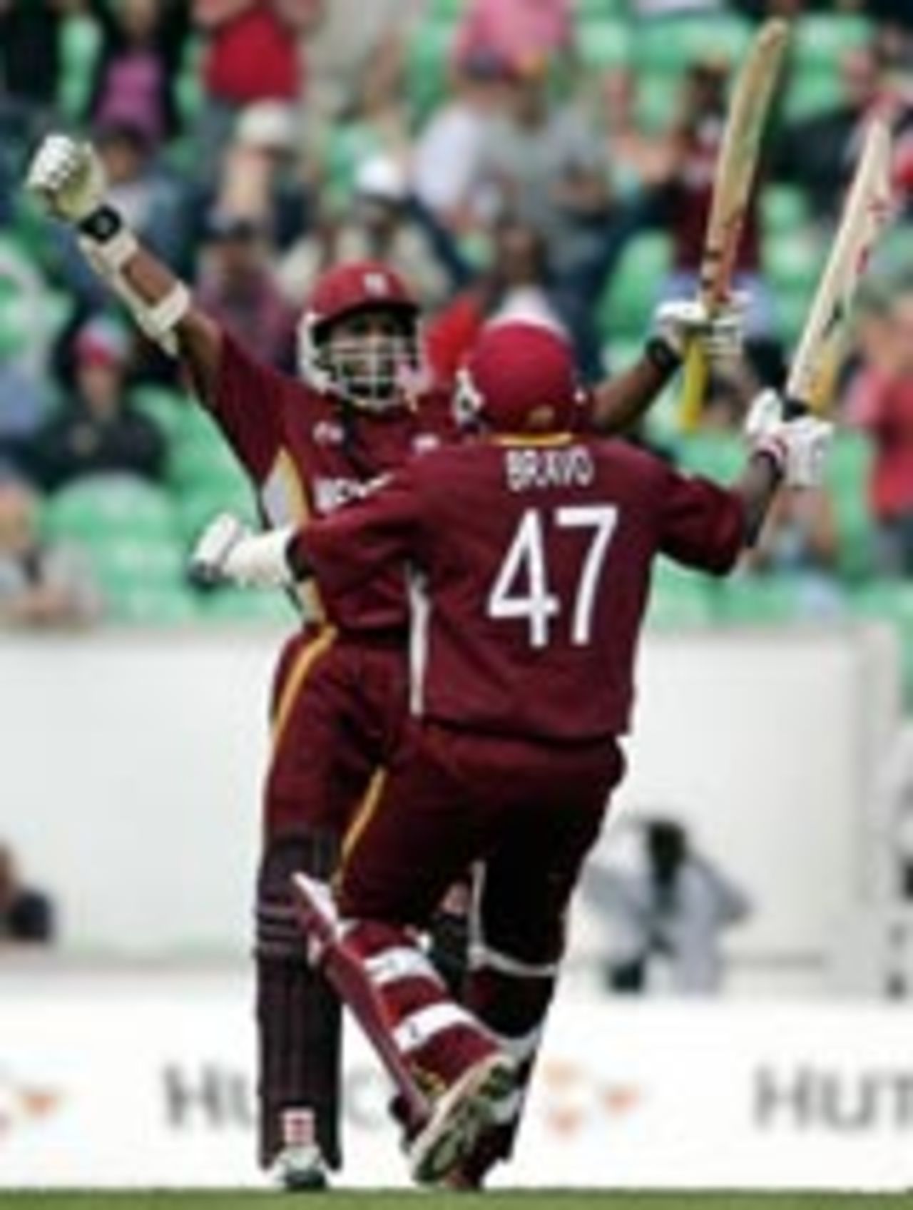 Shivnarine chanderpaul celebrates a win, West Indies v South Africa, ICC Champions Trophy, September 19 2004