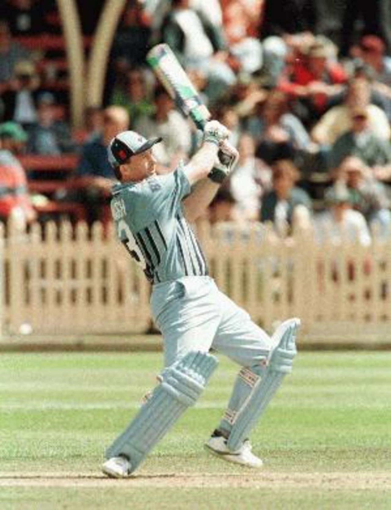 Steve Waugh scores a six for the NSW Blues v South Australia, 5
