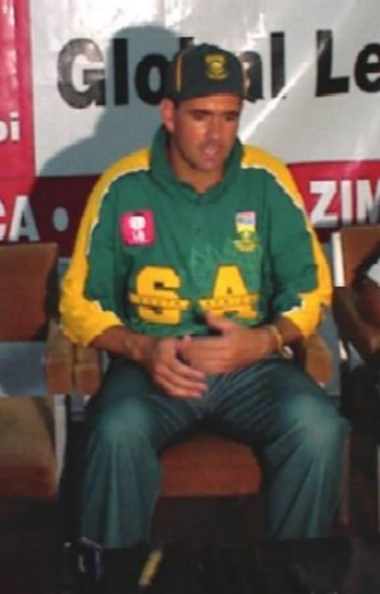 South Africa Captain Hansie Cronje reflects on his team's defeat by India in their first match of the 1999 LG Cup in Nairobi, Kenya
