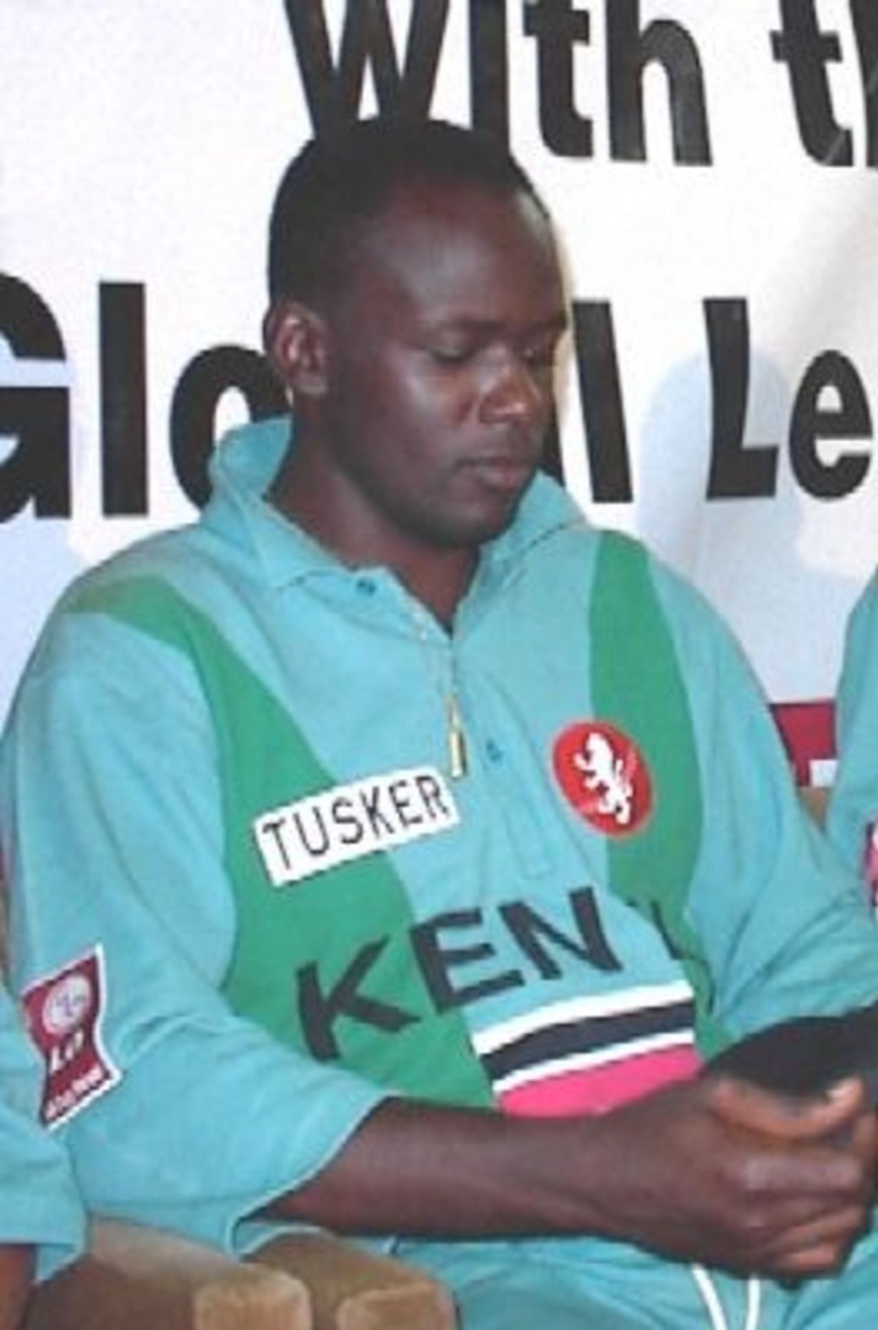 Kenya Captain Maurice Odumbe, disappointed with losing to South Africa in the 1999 LG Cup in Nairobi, Kenya
